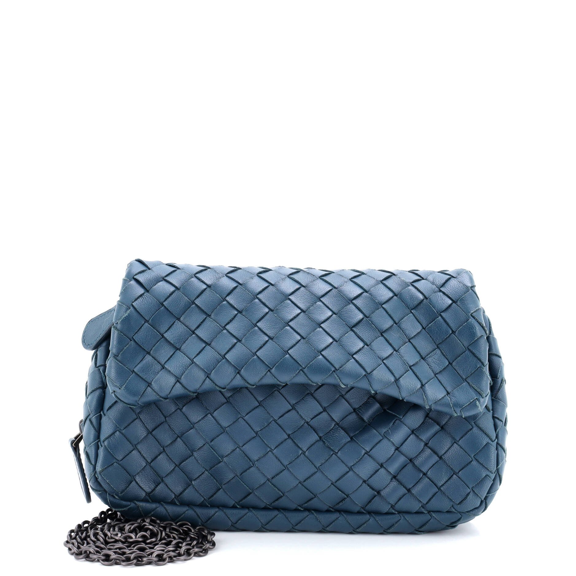 Bottega Veneta Expandable Chain Crossbody Bag Intrecciato Nappa Small