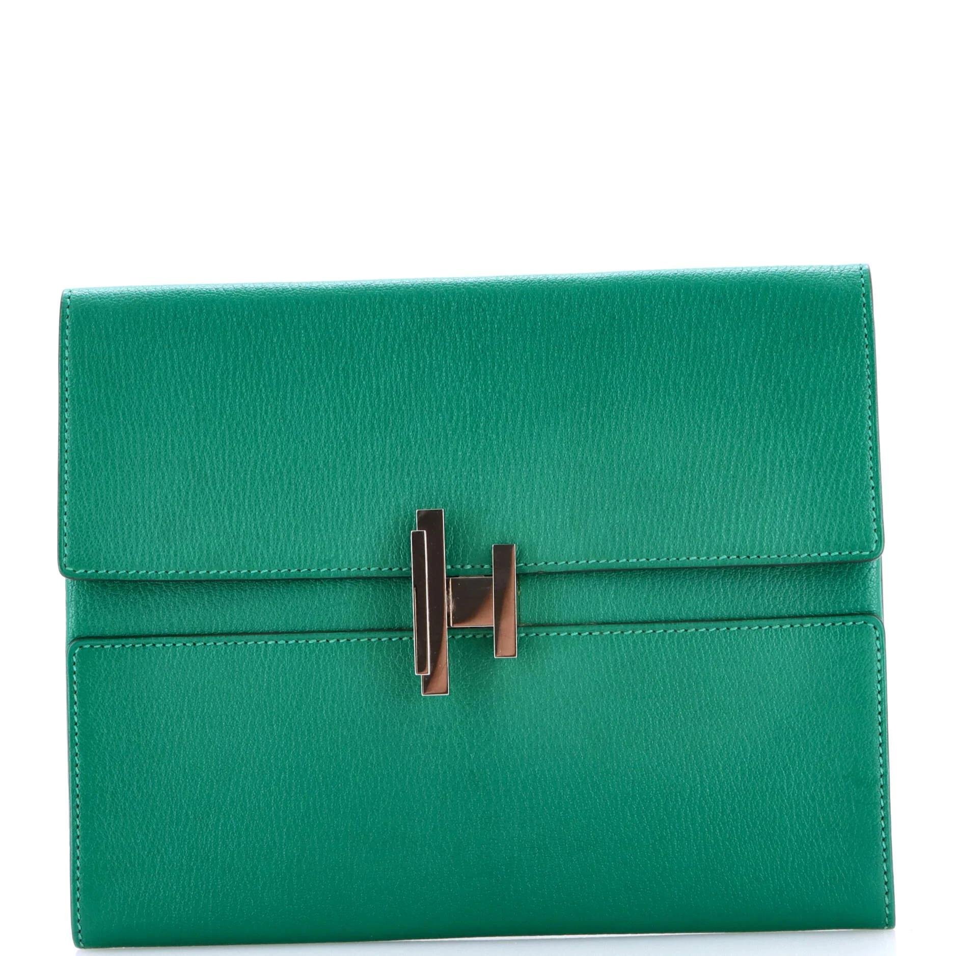 Leather clutch bag