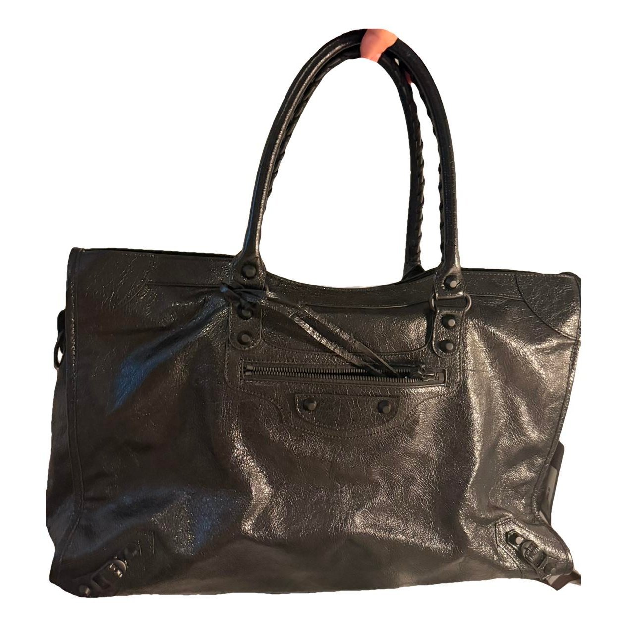 City leather handbag
