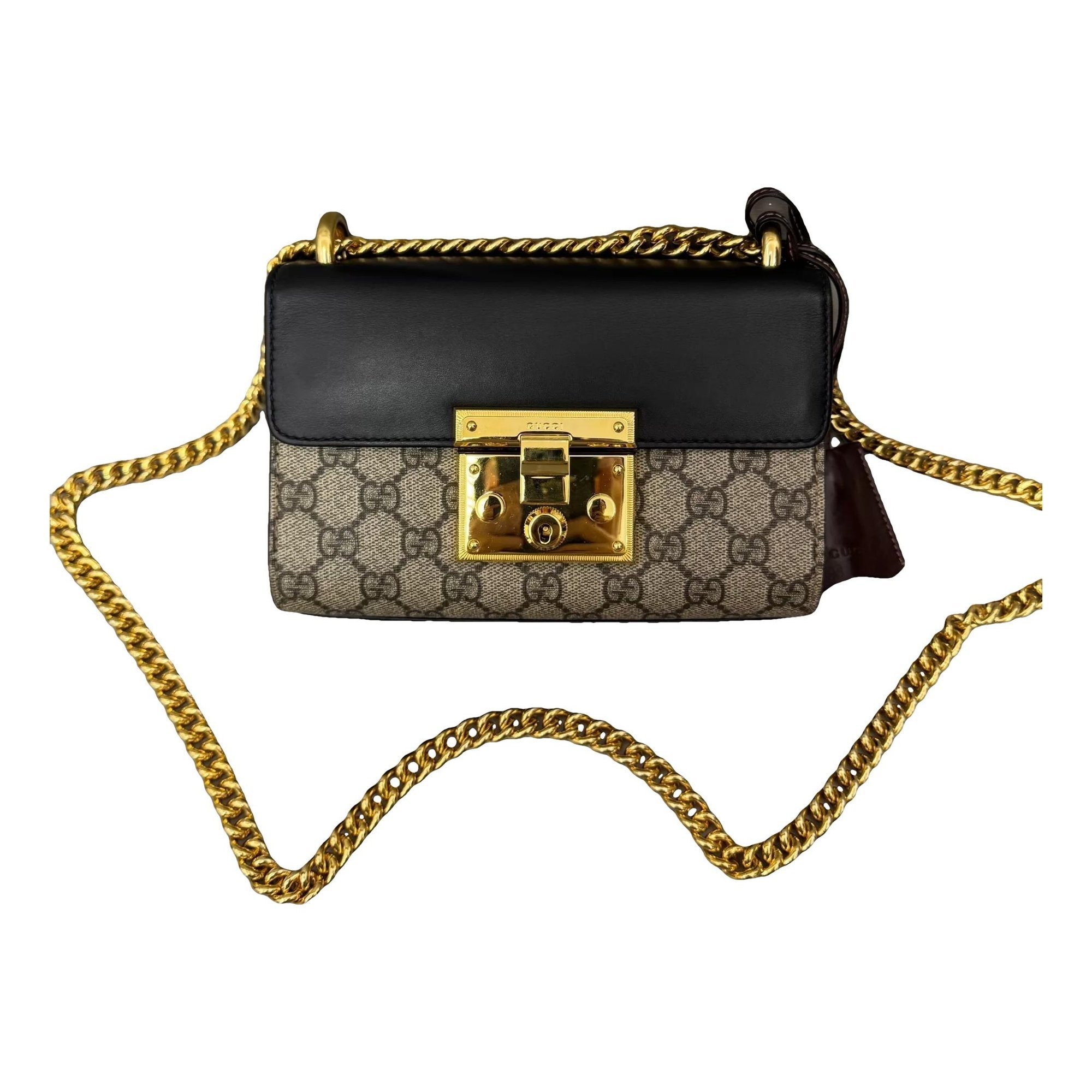 Padlock leather handbag