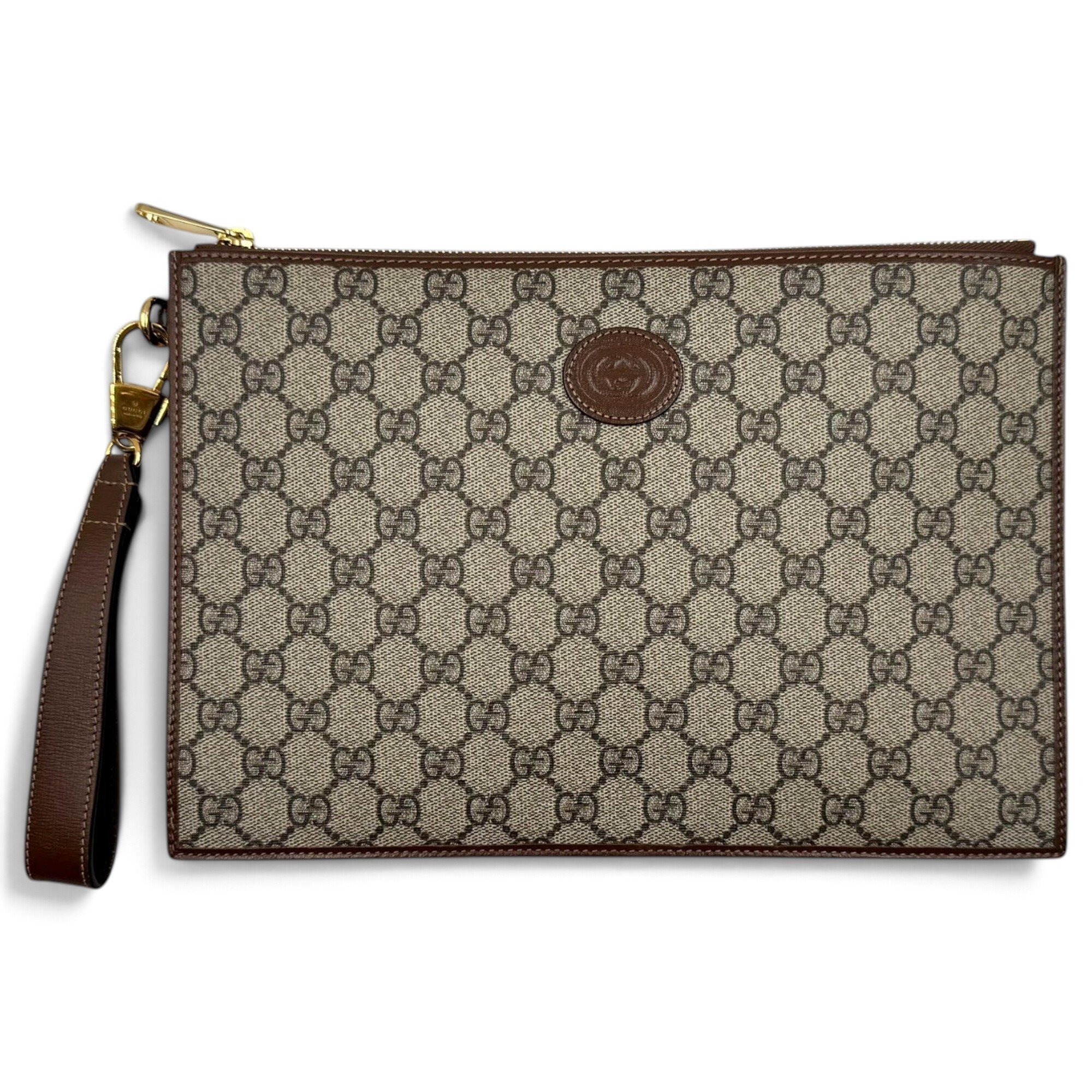 Leather clutch bag