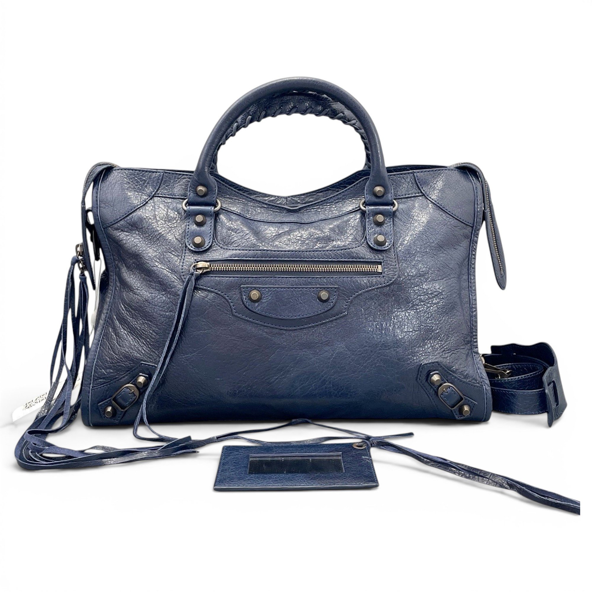 City leather handbag
