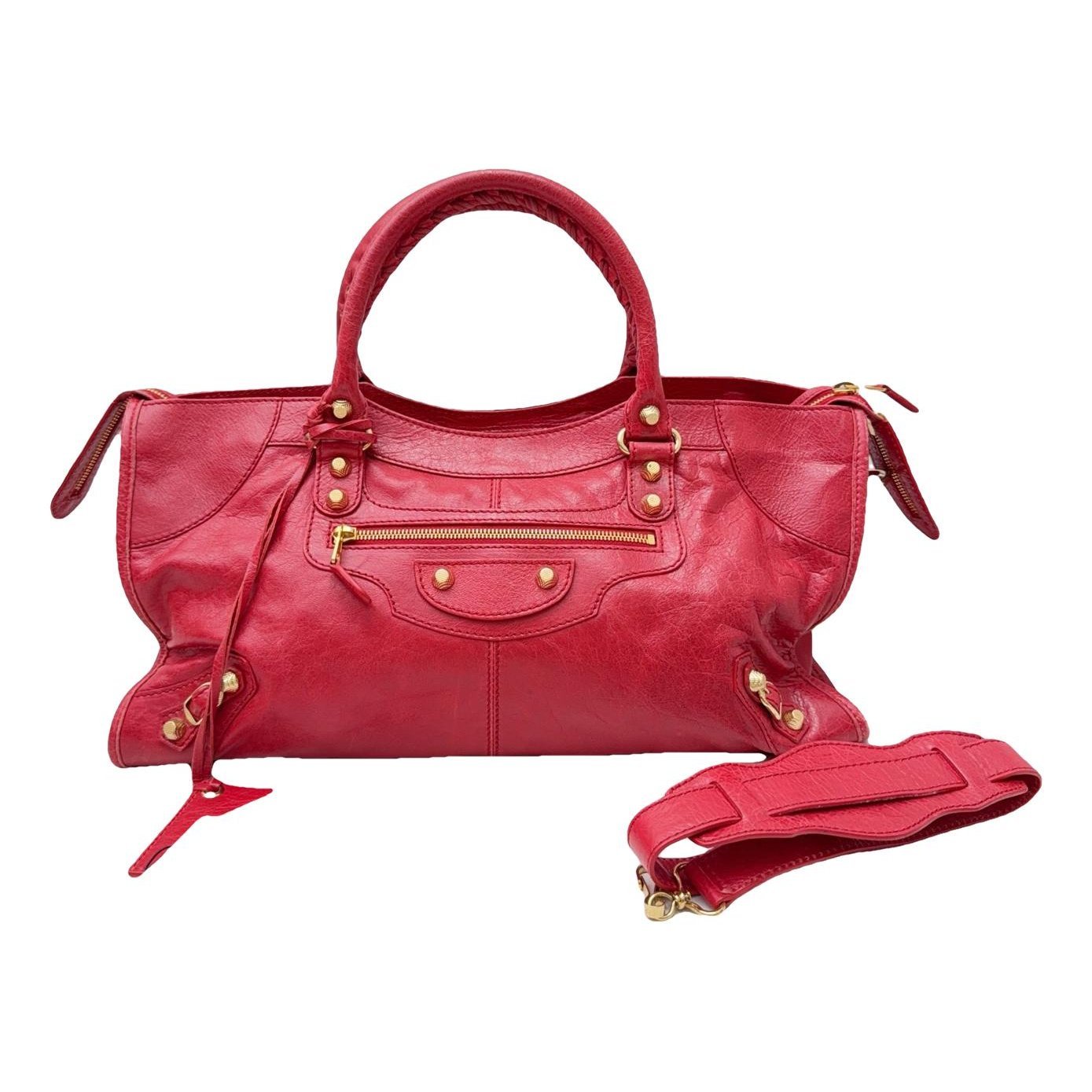 City leather handbag
