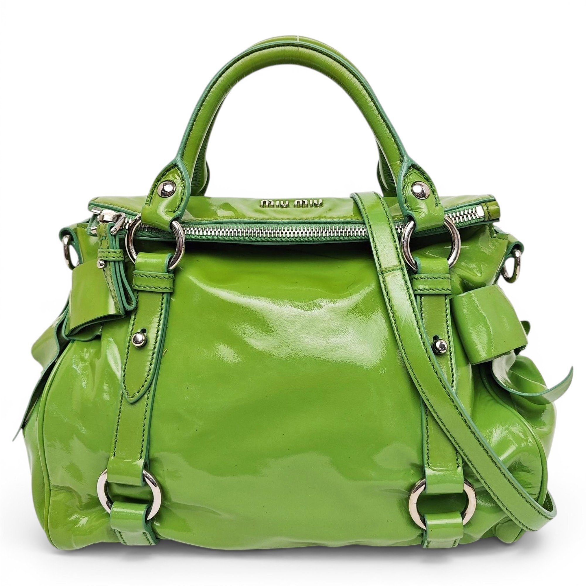 Bow bag patent leather crossbody bag
