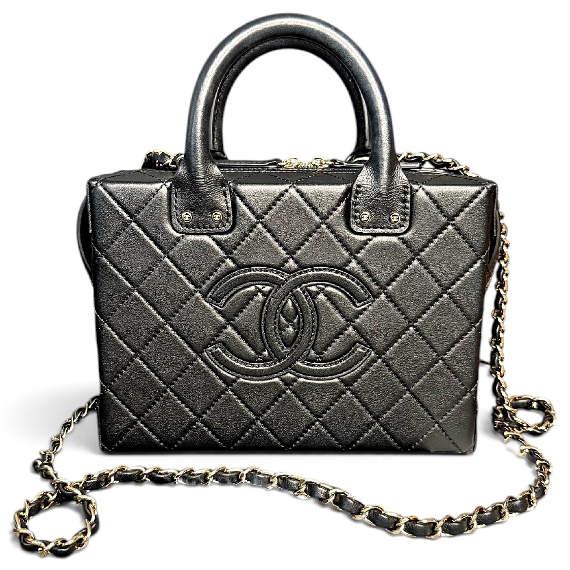 Vanity leather handbag