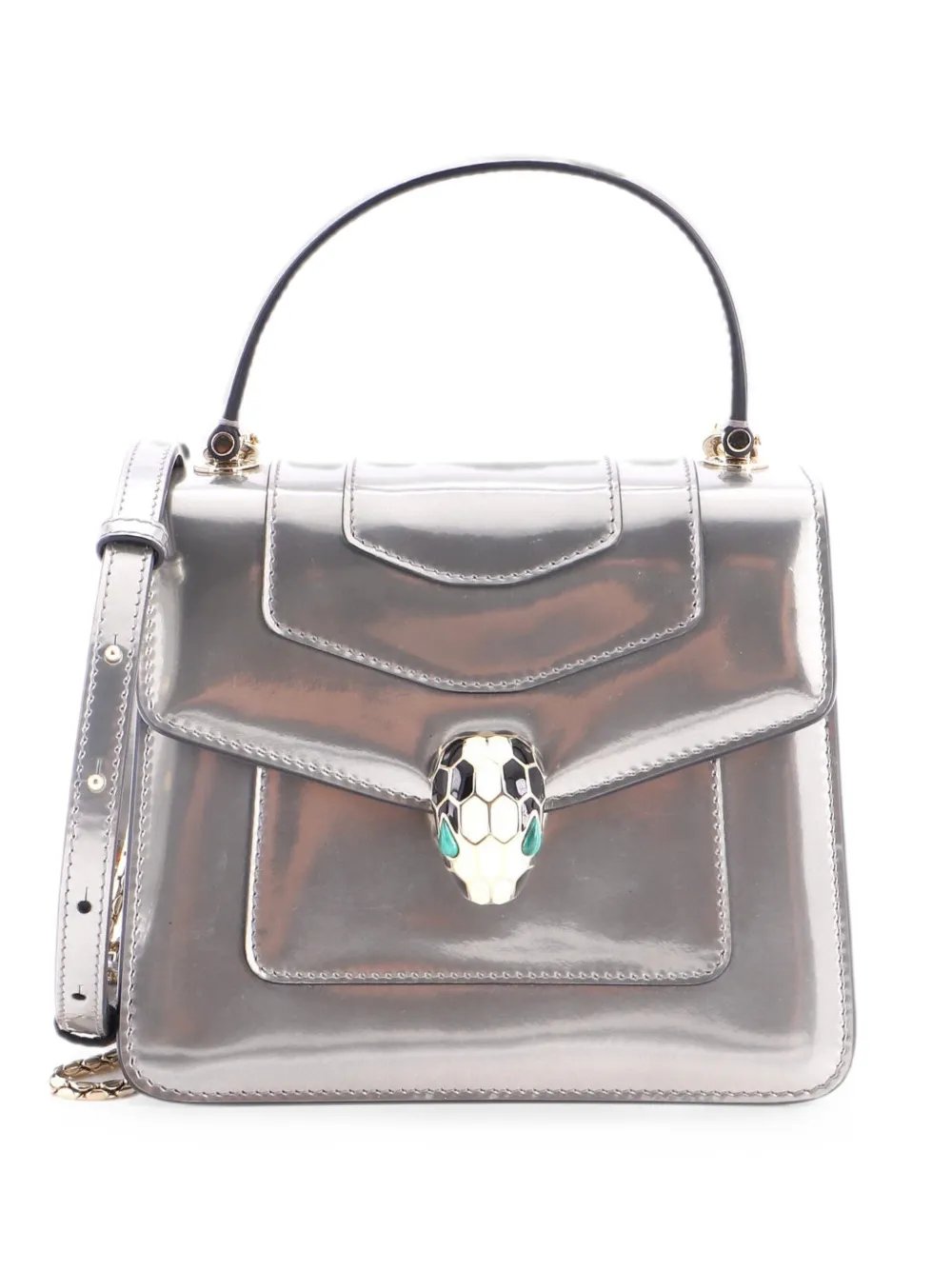 Bvlgari Serpenti Top Handle Bag Patent Small satchel