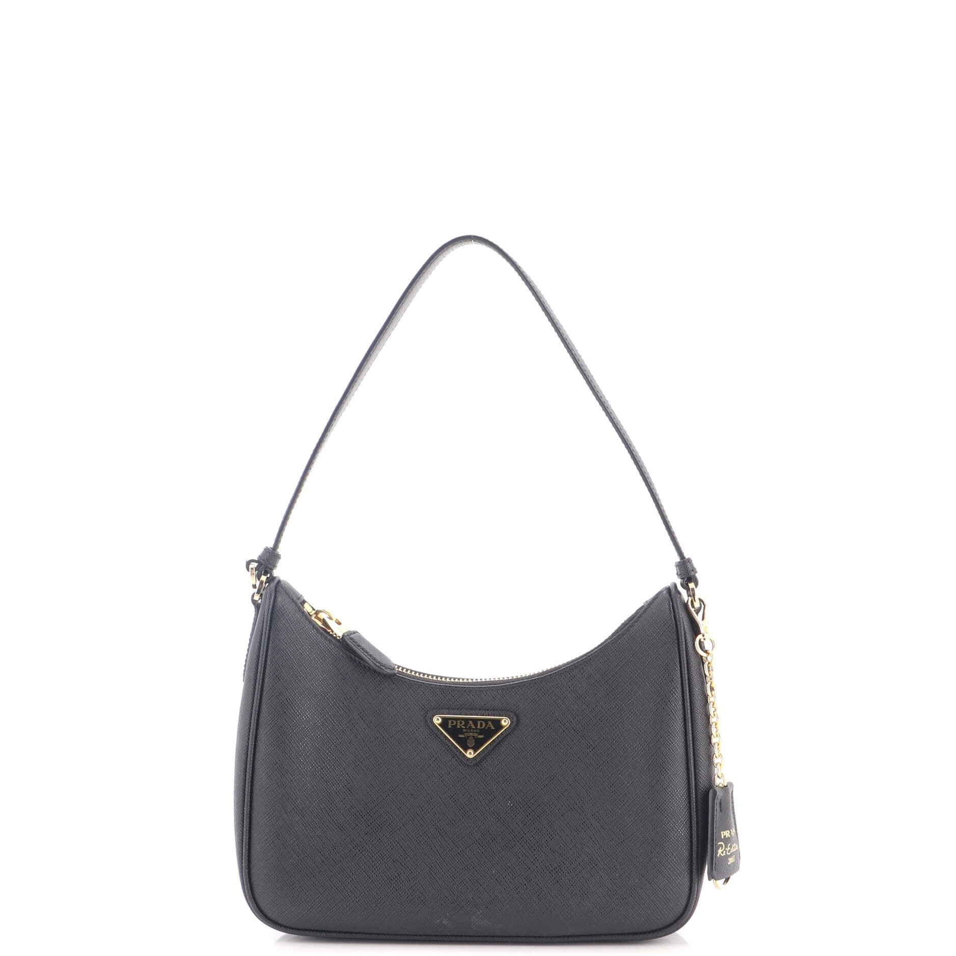 Adjustable Handle Zip Hobo Saffiano Leather Mini