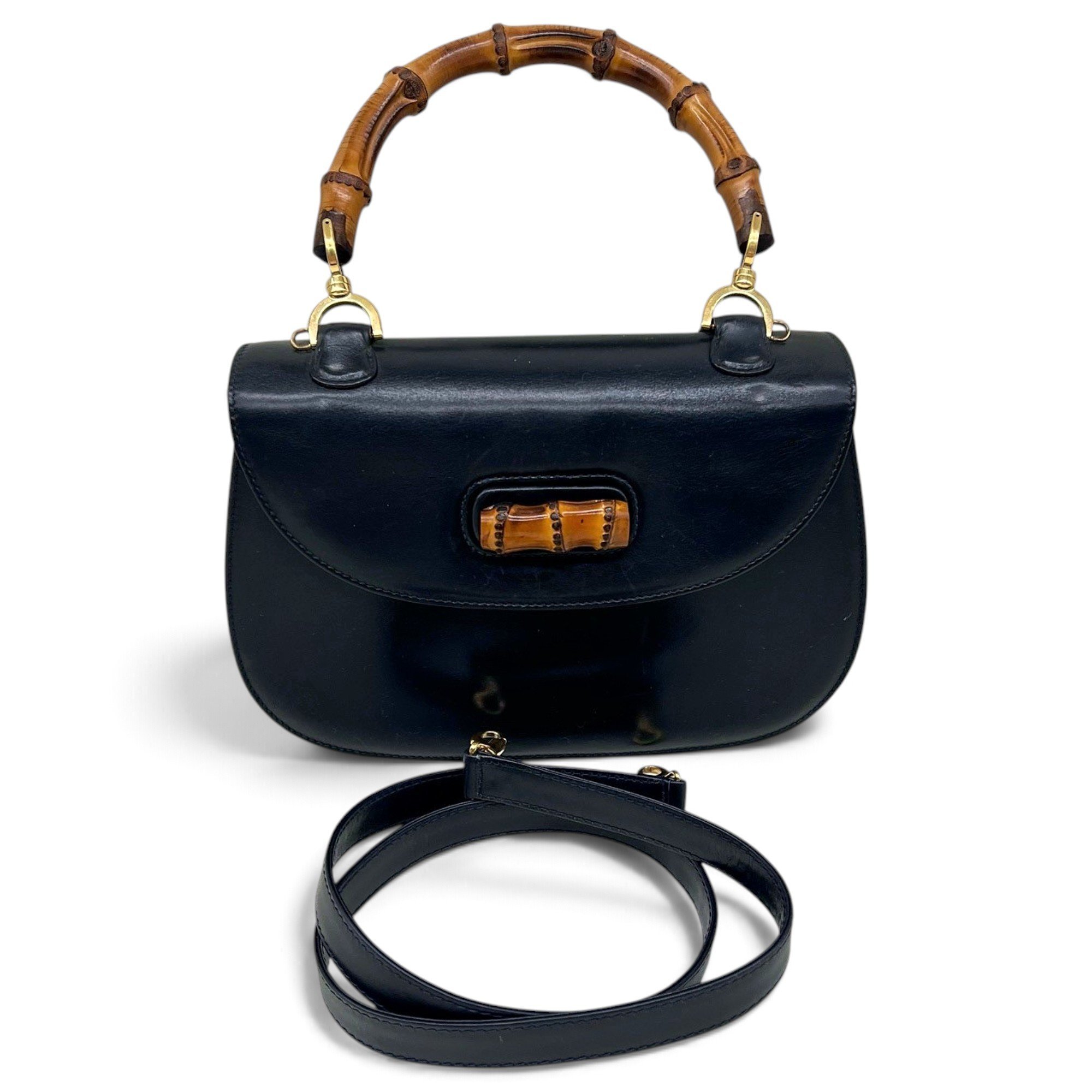 Convertible Bamboo Top Handle leather handbag