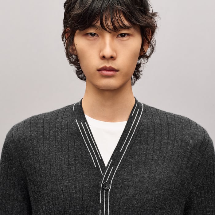 Anthracite "Detail Etriviere Alpaga" Cardigan