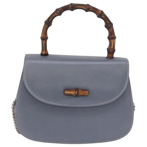 Convertible Bamboo Top Handle leather handbag