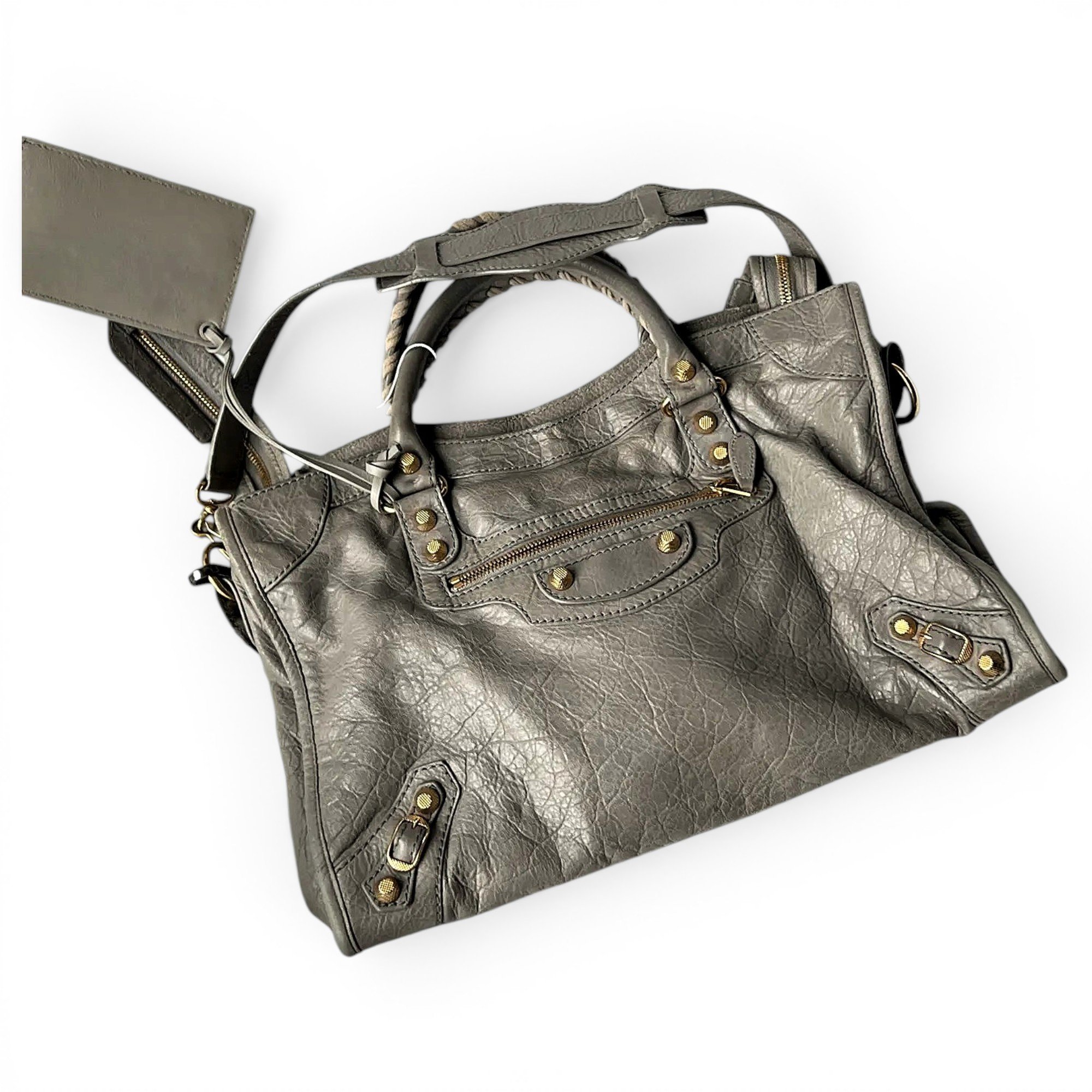 City leather handbag