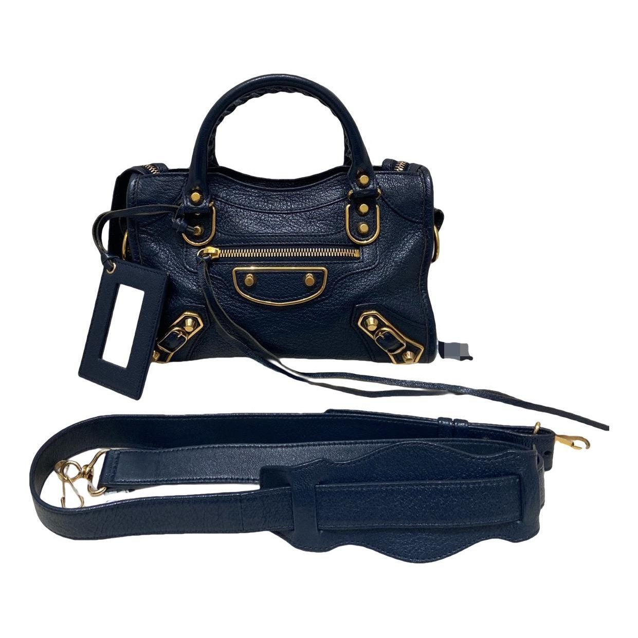 City leather handbag