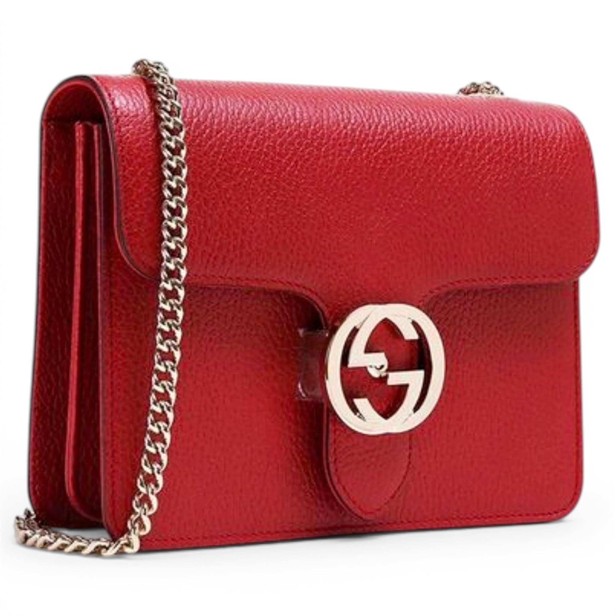 Interlocking leather handbag