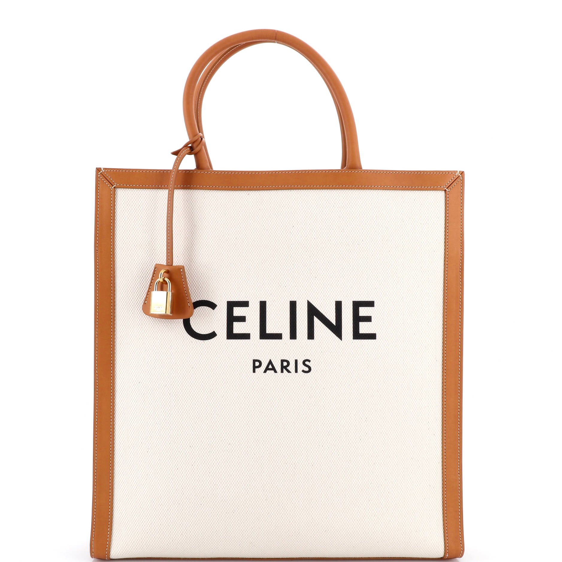 Celine Vertical Cabas Tote Canvas with Leather Large