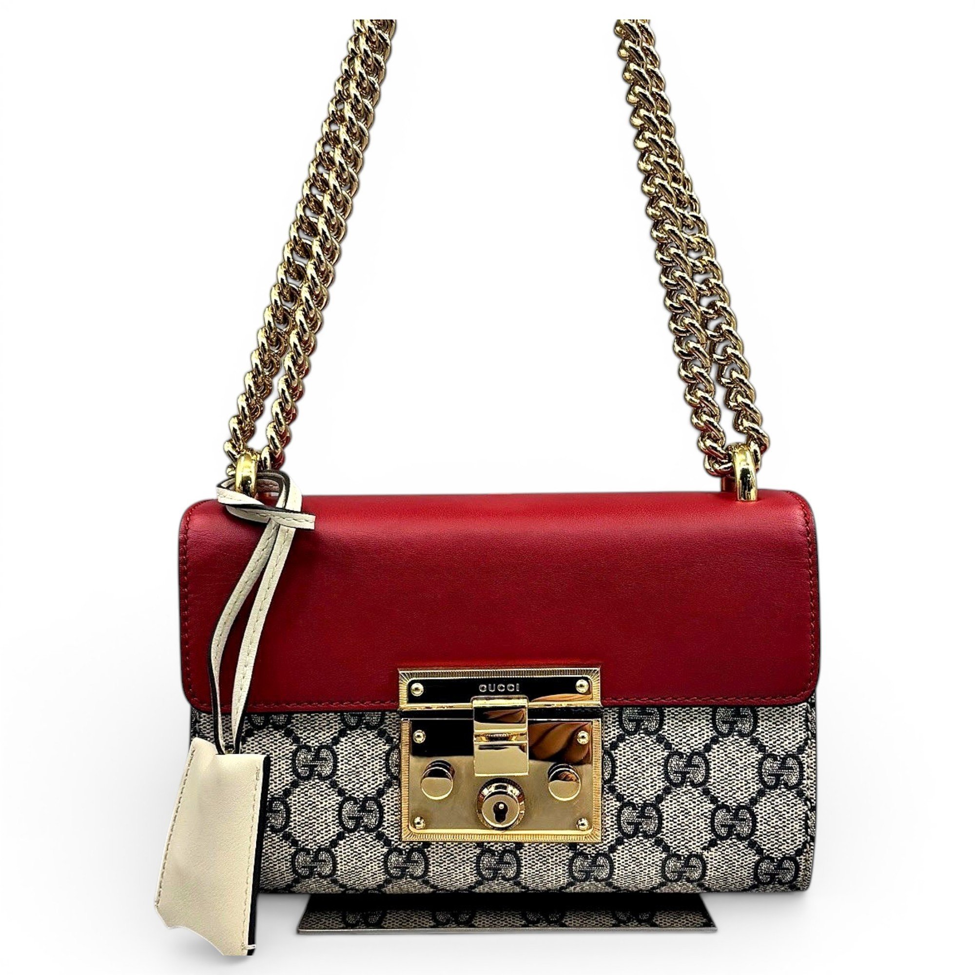 Padlock leather handbag