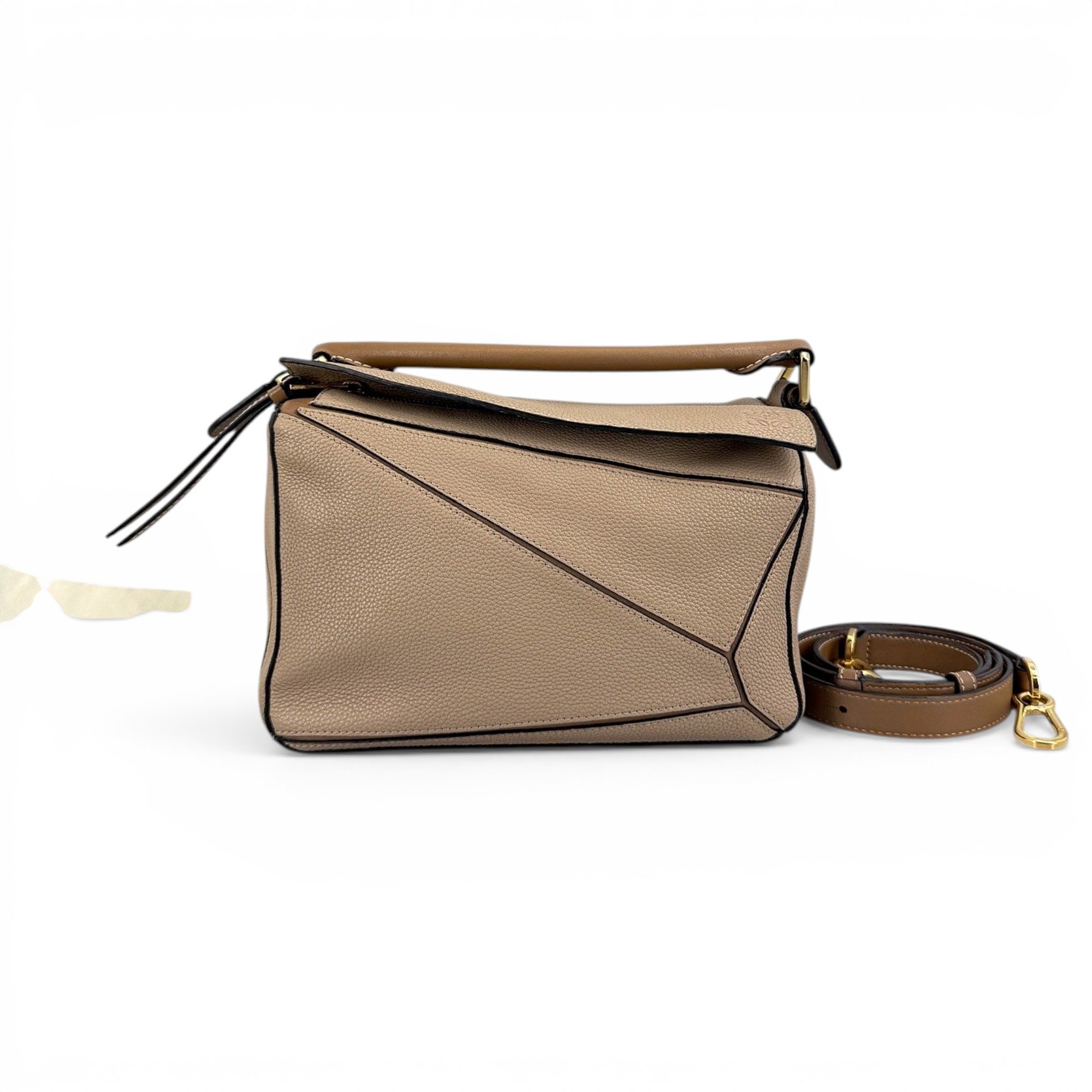 Puzzle leather handbag