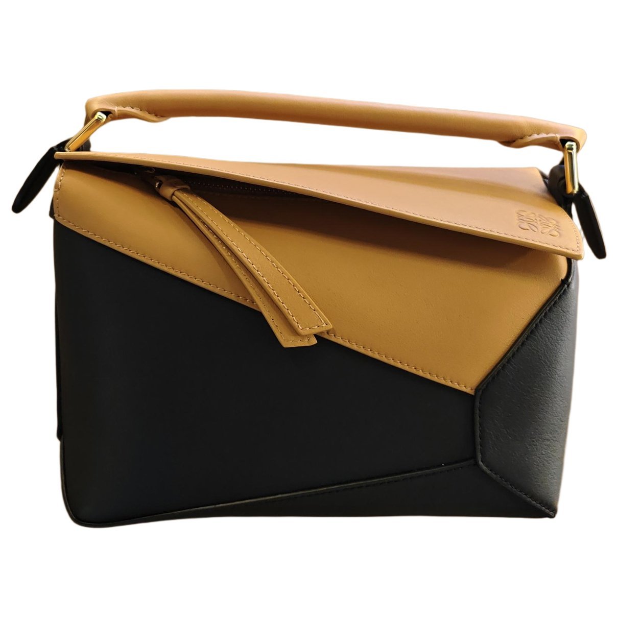 Puzzle leather handbag