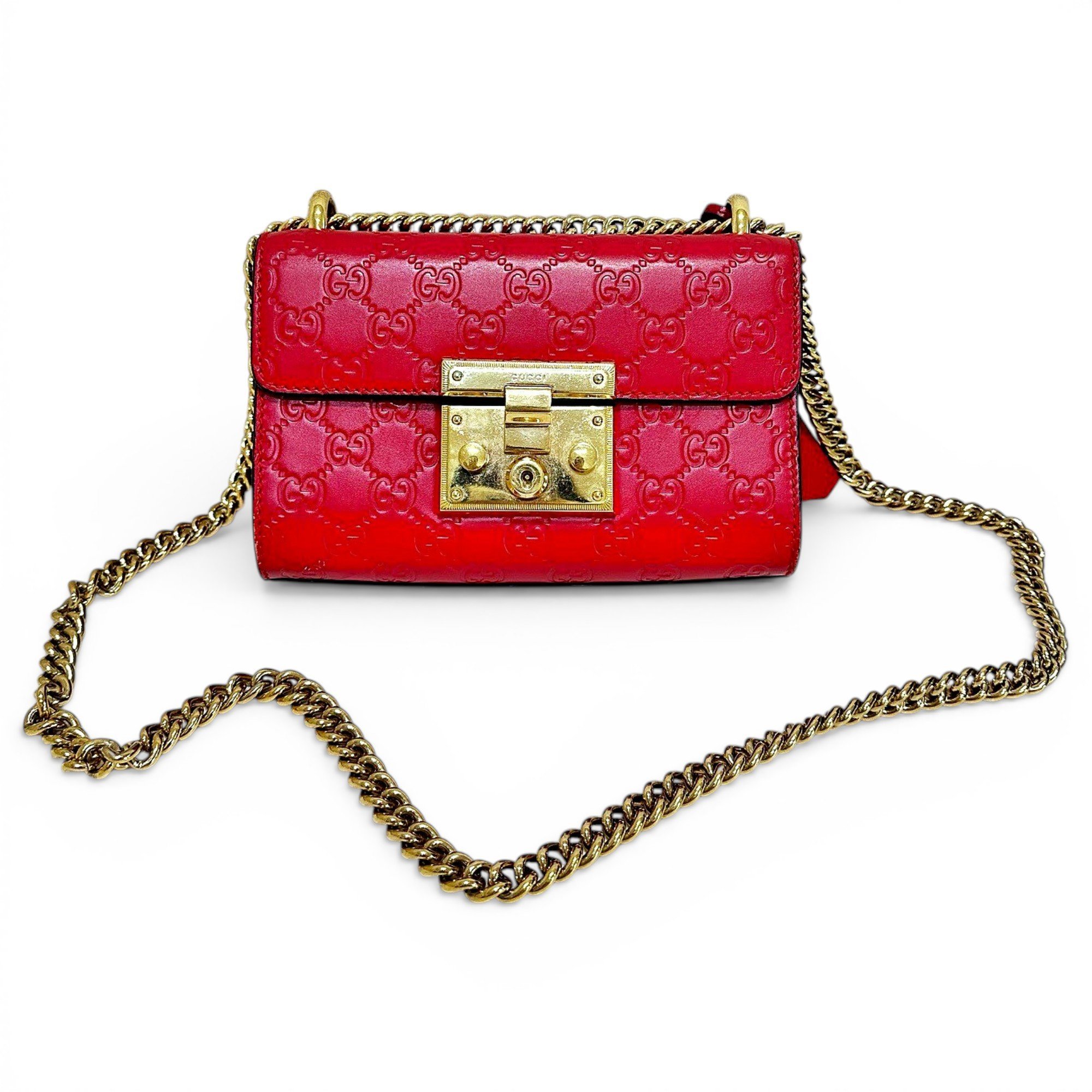 Padlock leather handbag