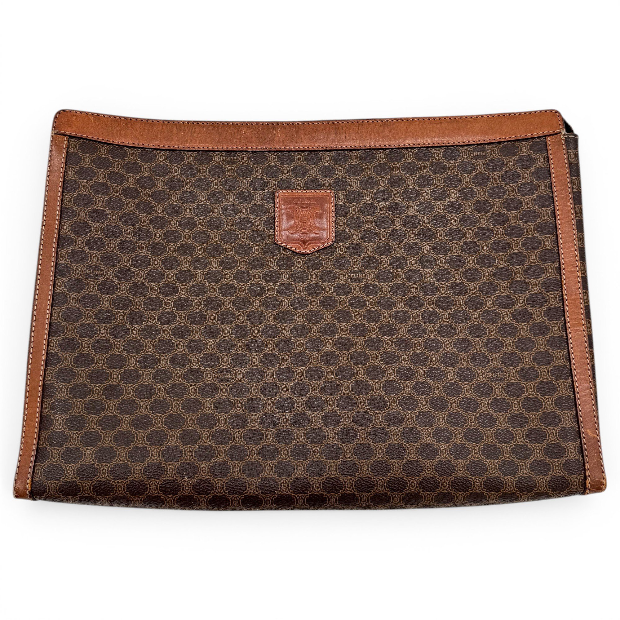 Pocket leather handbag