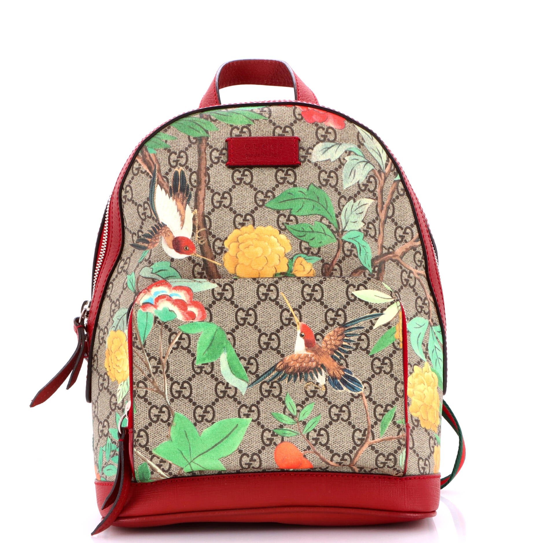 Zip Pocket Backpack Tian Print GG Coated Canvas Small