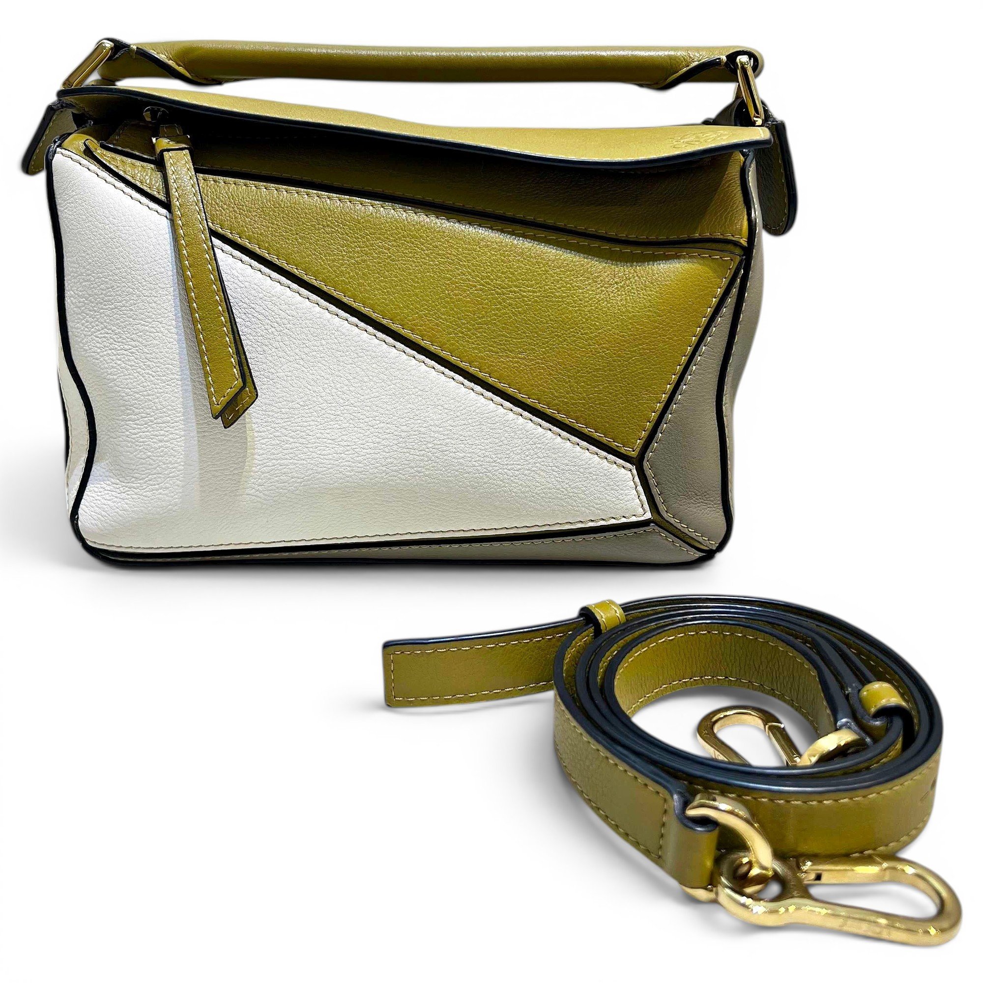 Puzzle leather handbag