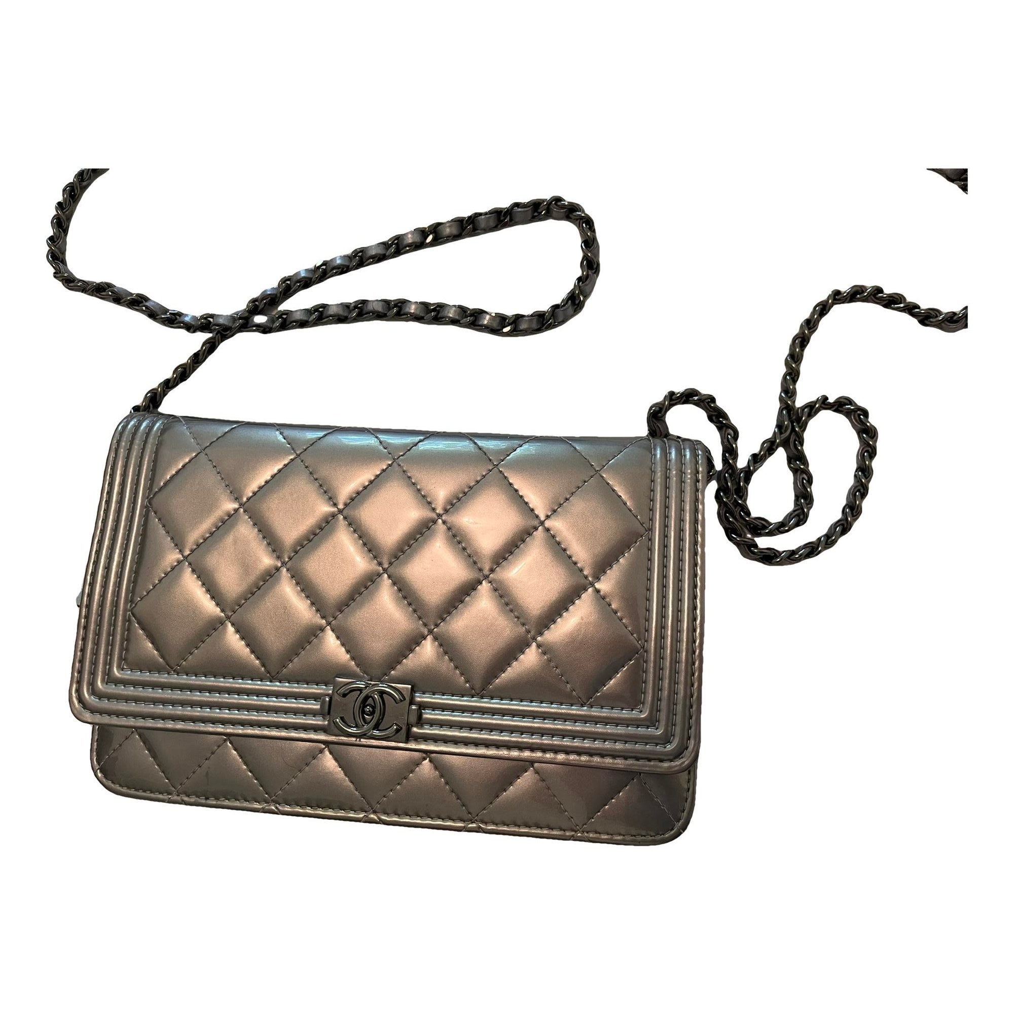 Wallet On Chain Boy Half Flap leather crossbody bag