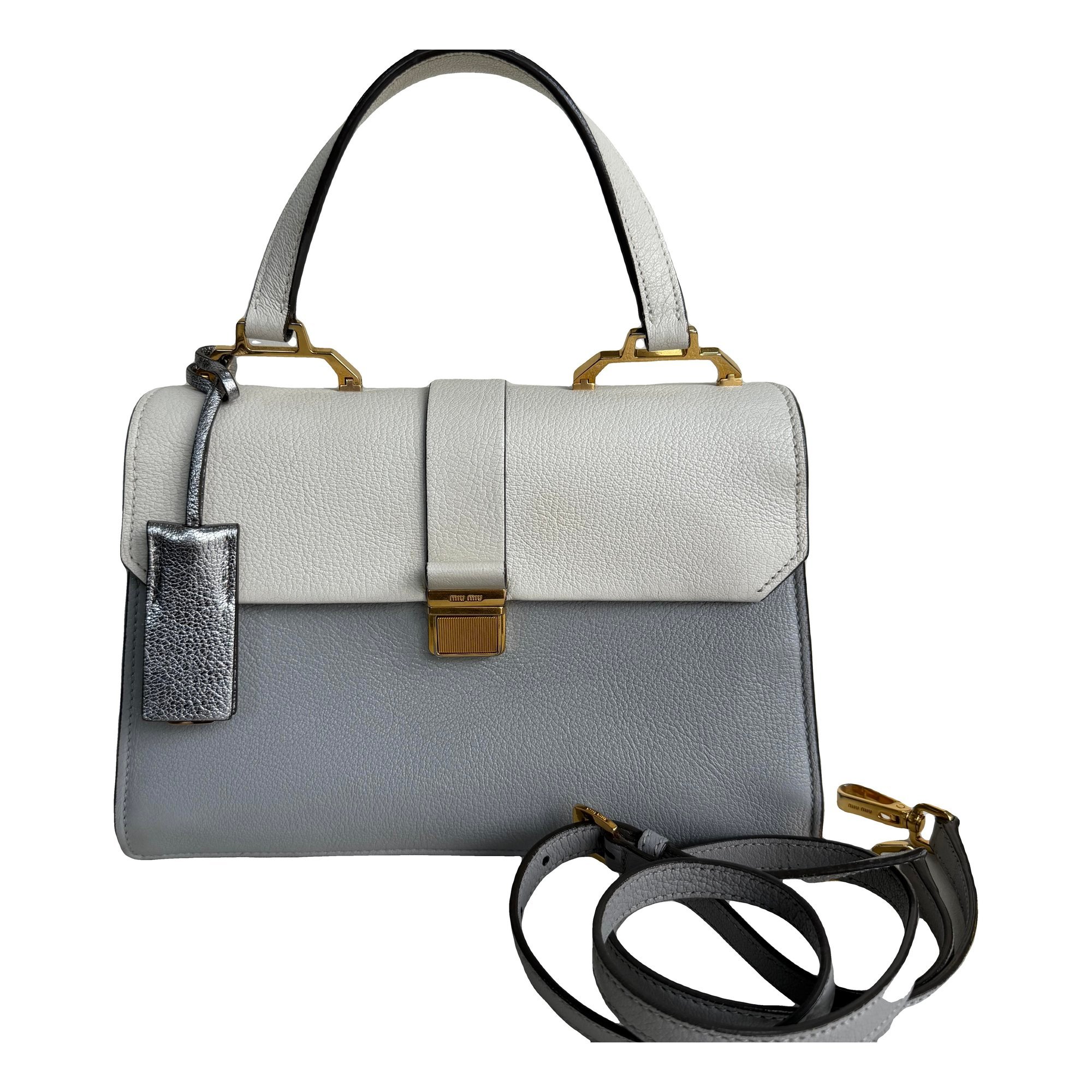 Madras leather handbag