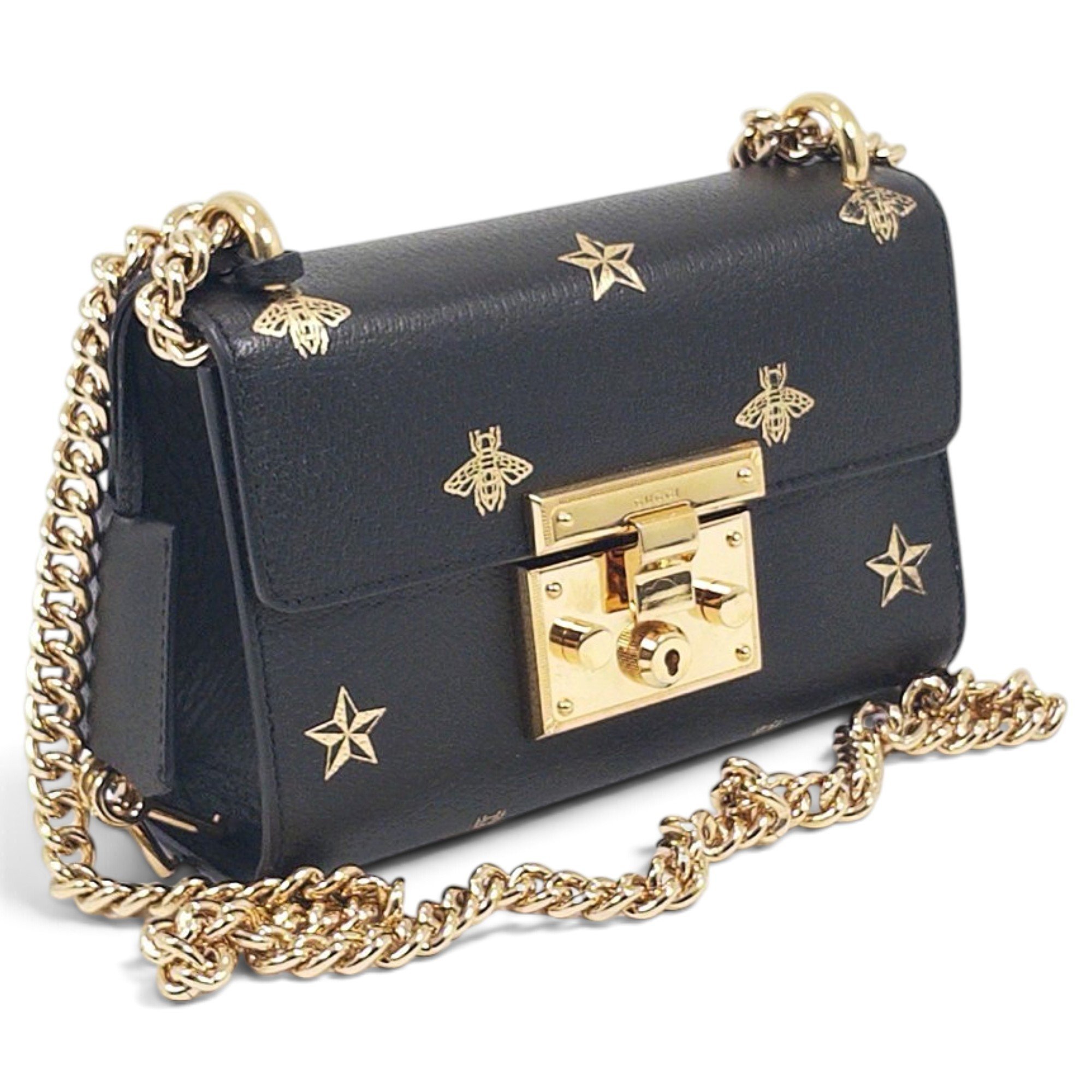 Padlock leather handbag