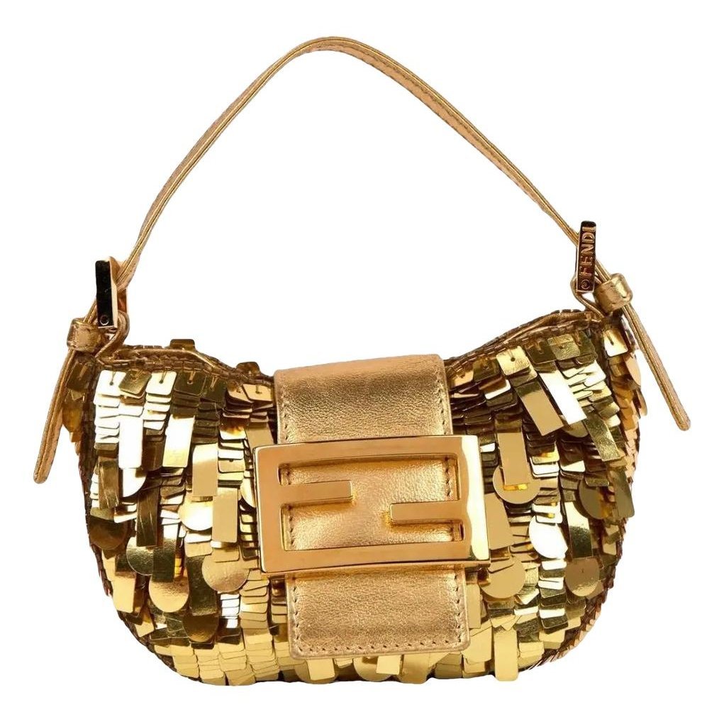 Croissant Vintage glitter bag