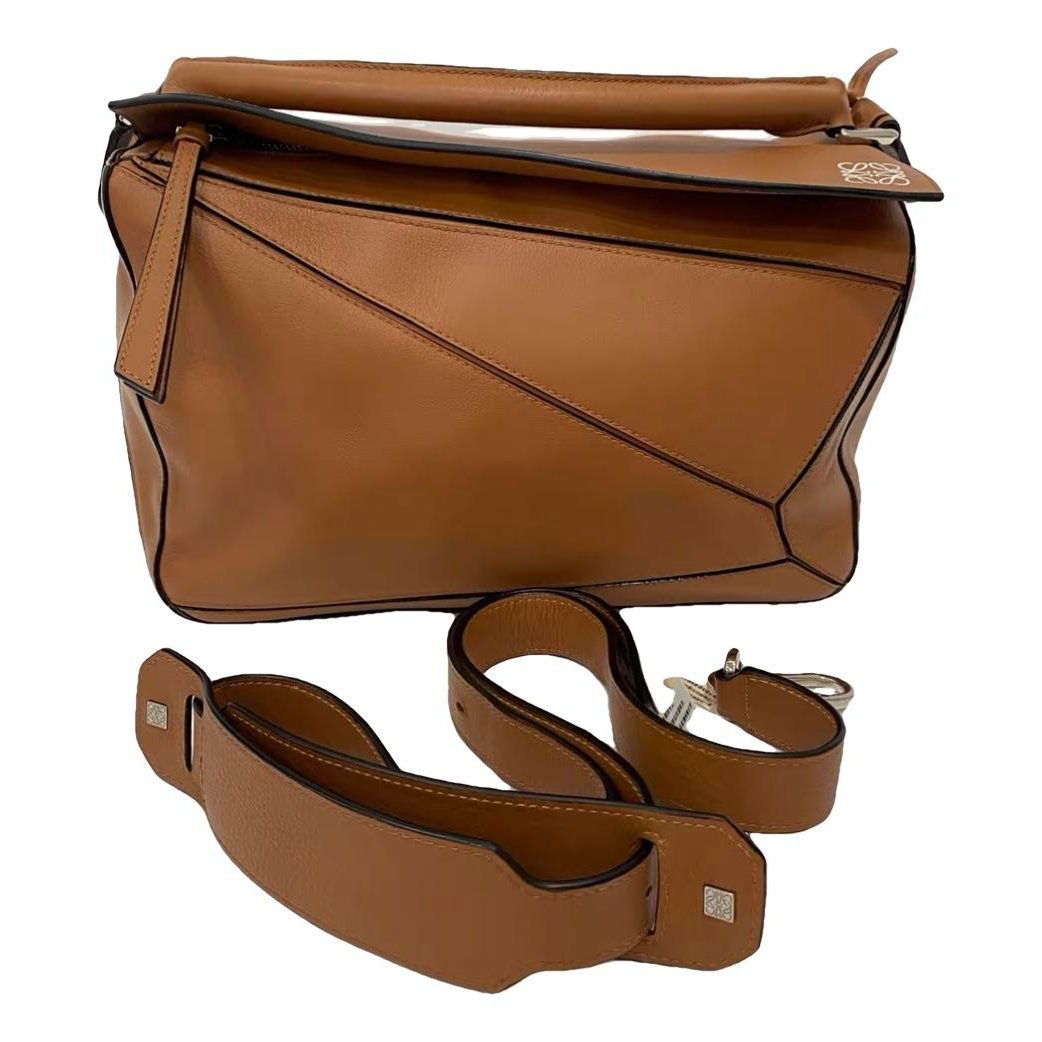 Puzzle leather handbag