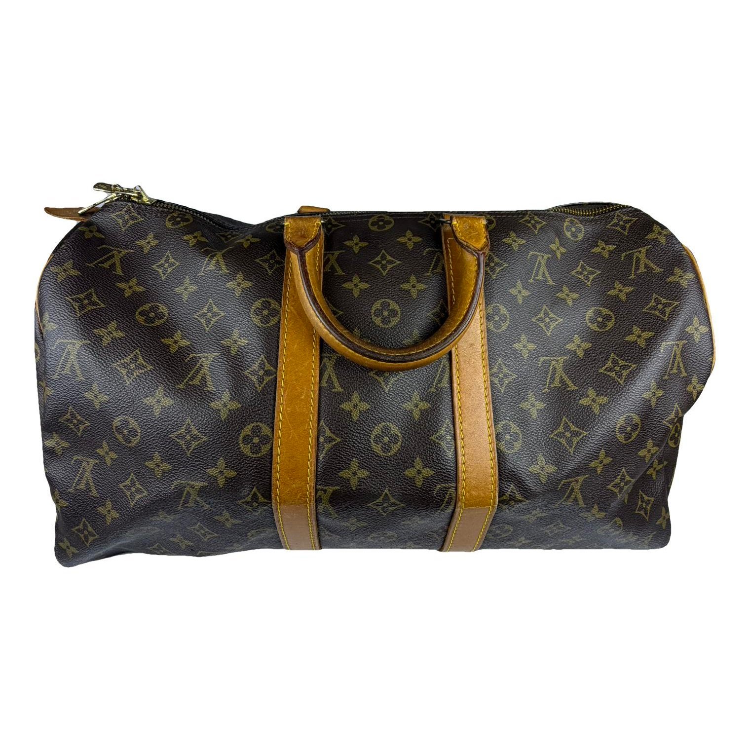 Keepall leather travel bag