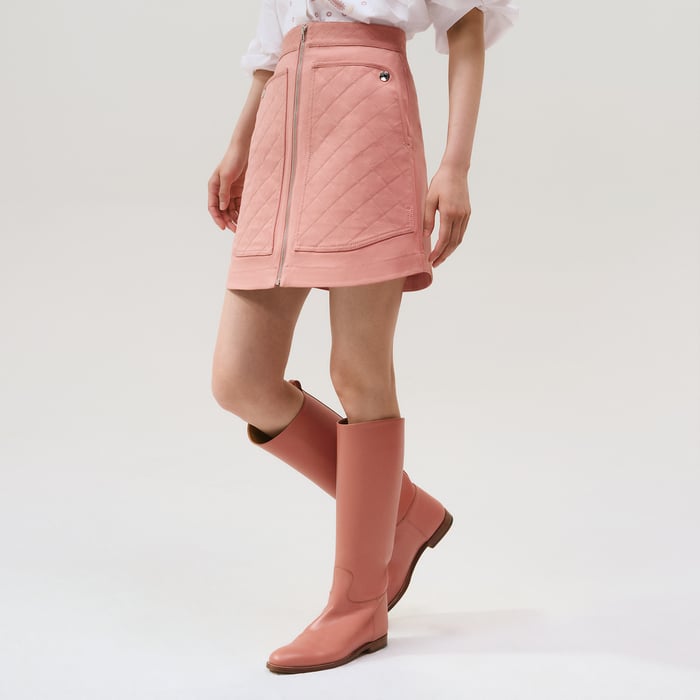 Rose Bubinga Miniskirt With Equestrian Details