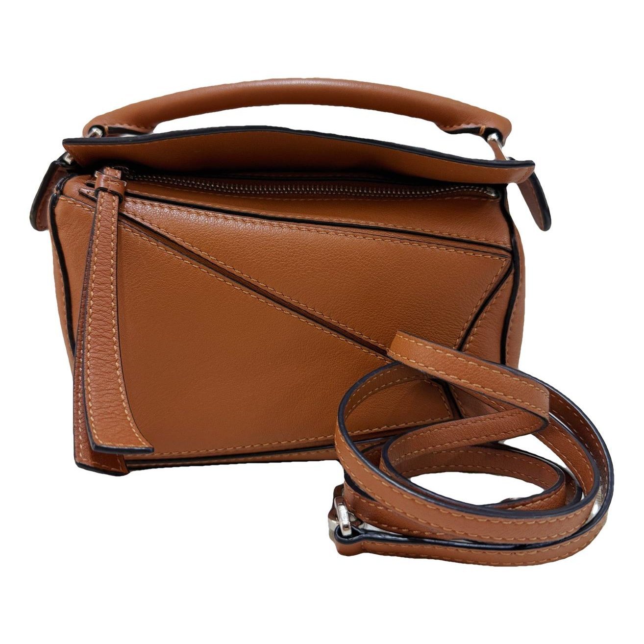 Puzzle leather handbag