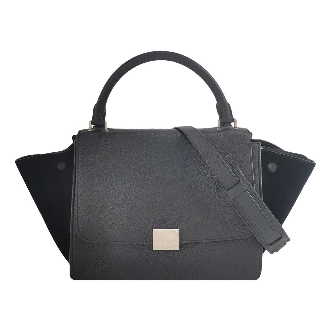 Trapèze leather handbag