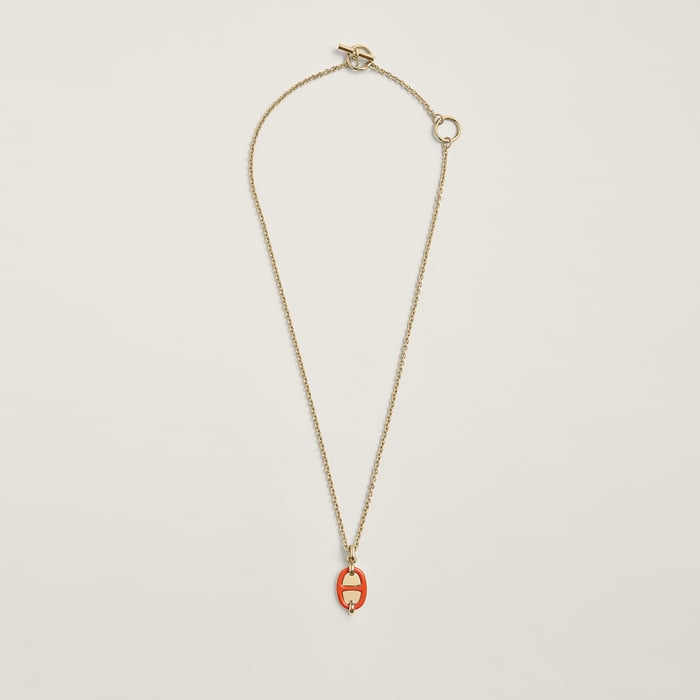 Orange Passion Mini Maillon Pendant, Small Model