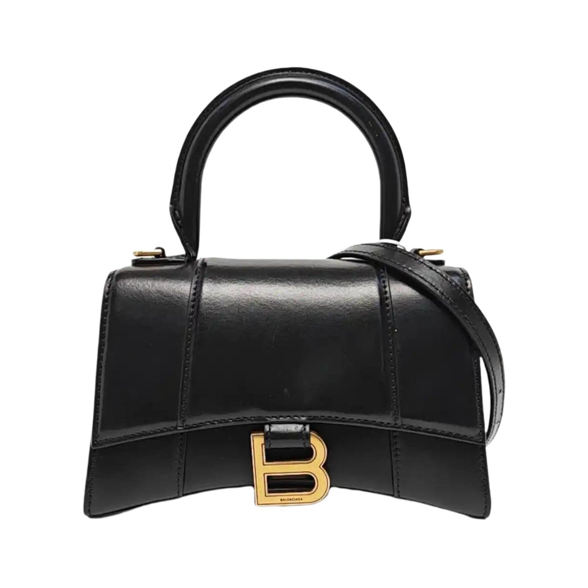 Hourglass leather handbag