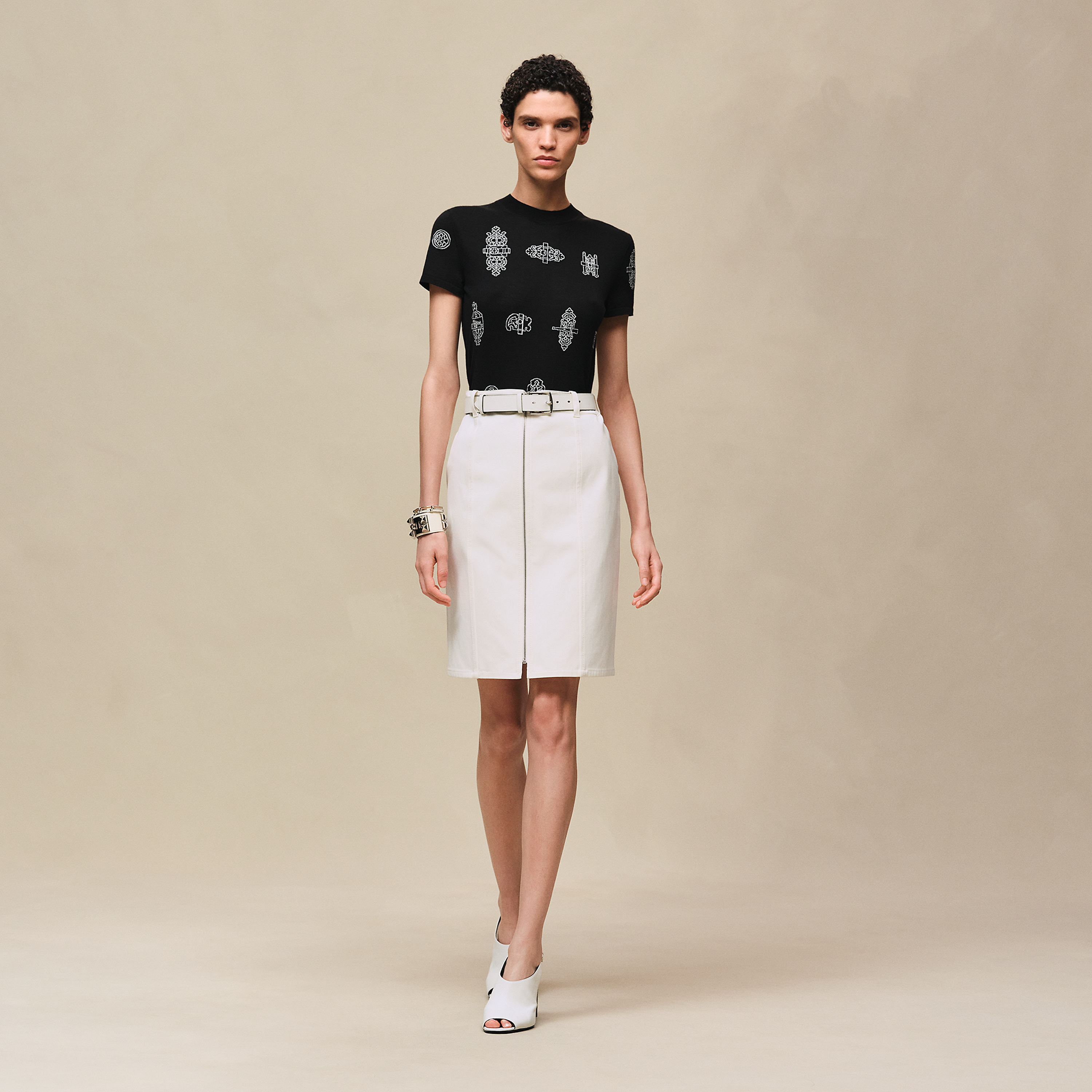 "Ferronnerie" short-sleeve sweater