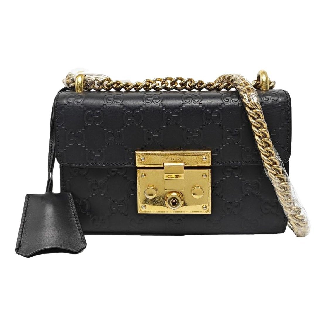 Padlock leather handbag