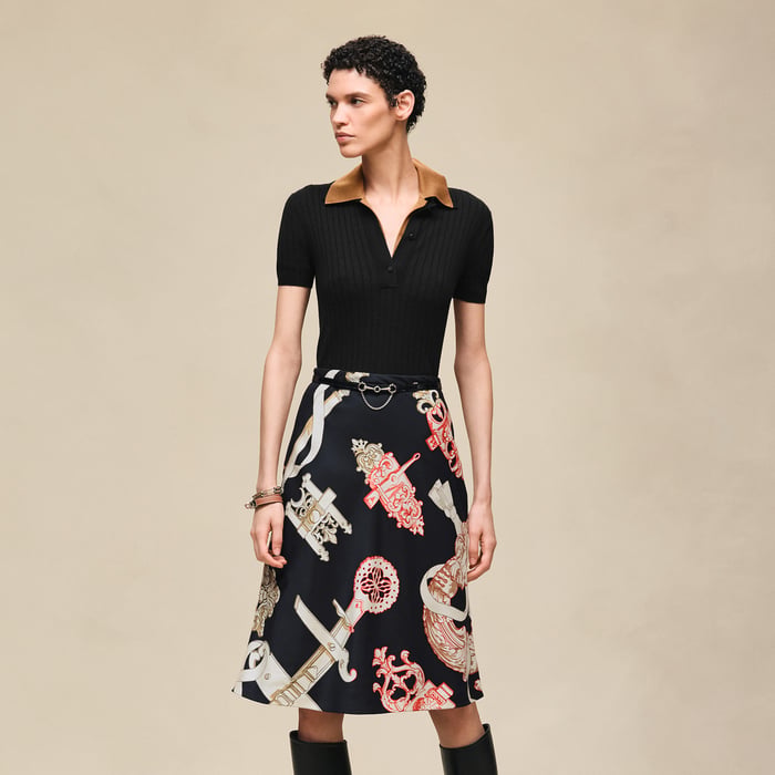 Noir "Ferronnerie Remix" Slanted Skirt