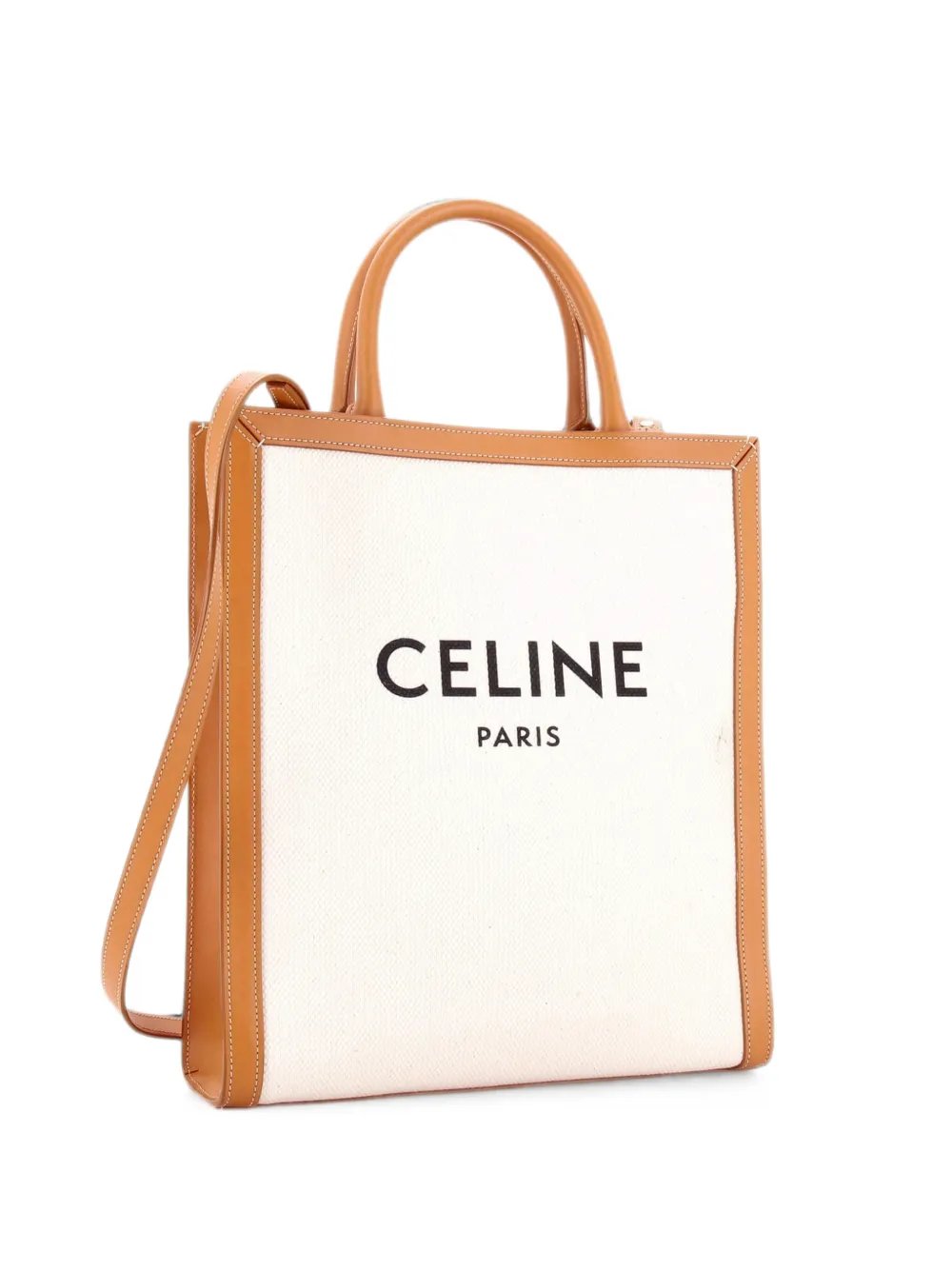 Vertical Cabas Canvas with Leather Small tote bag
