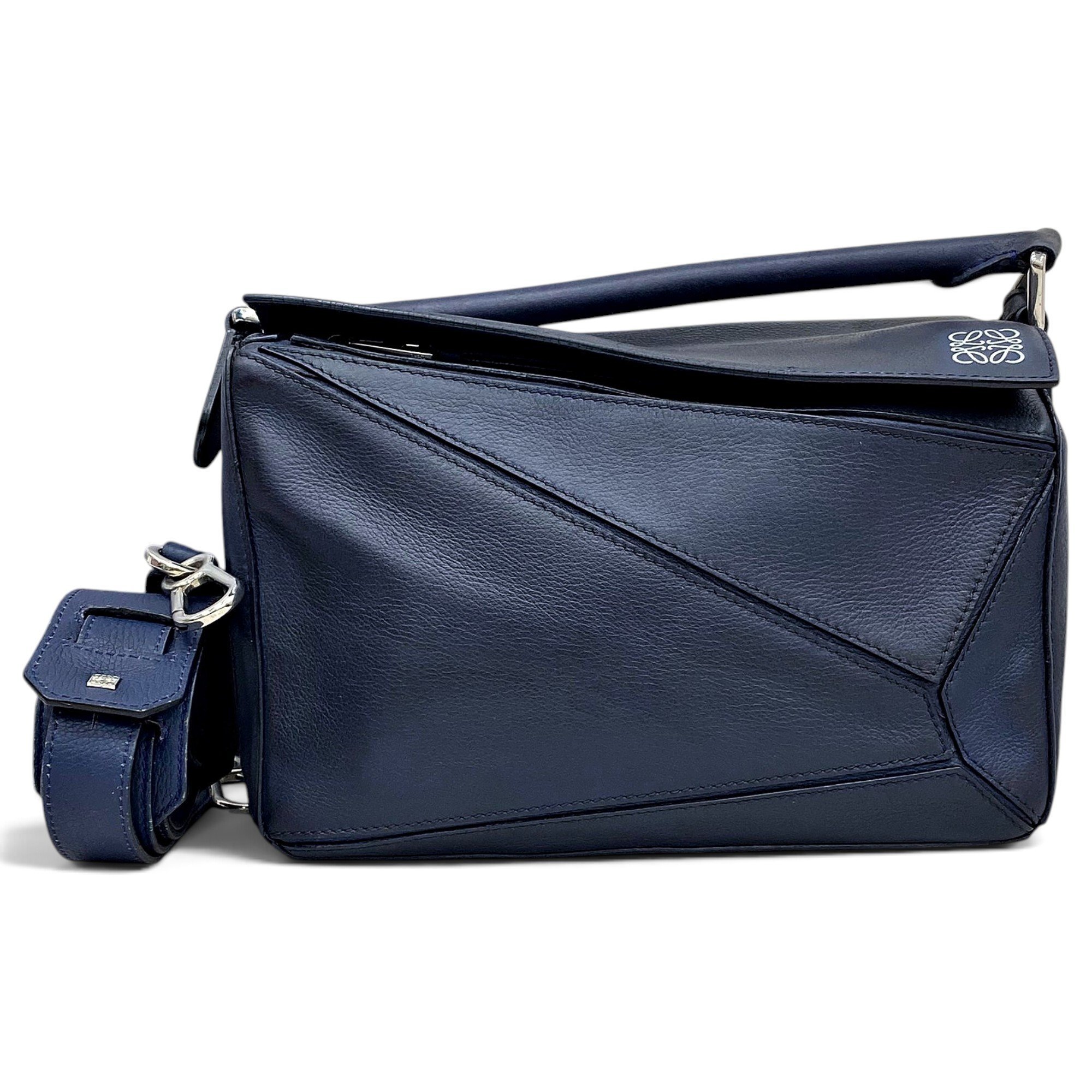 Puzzle leather handbag