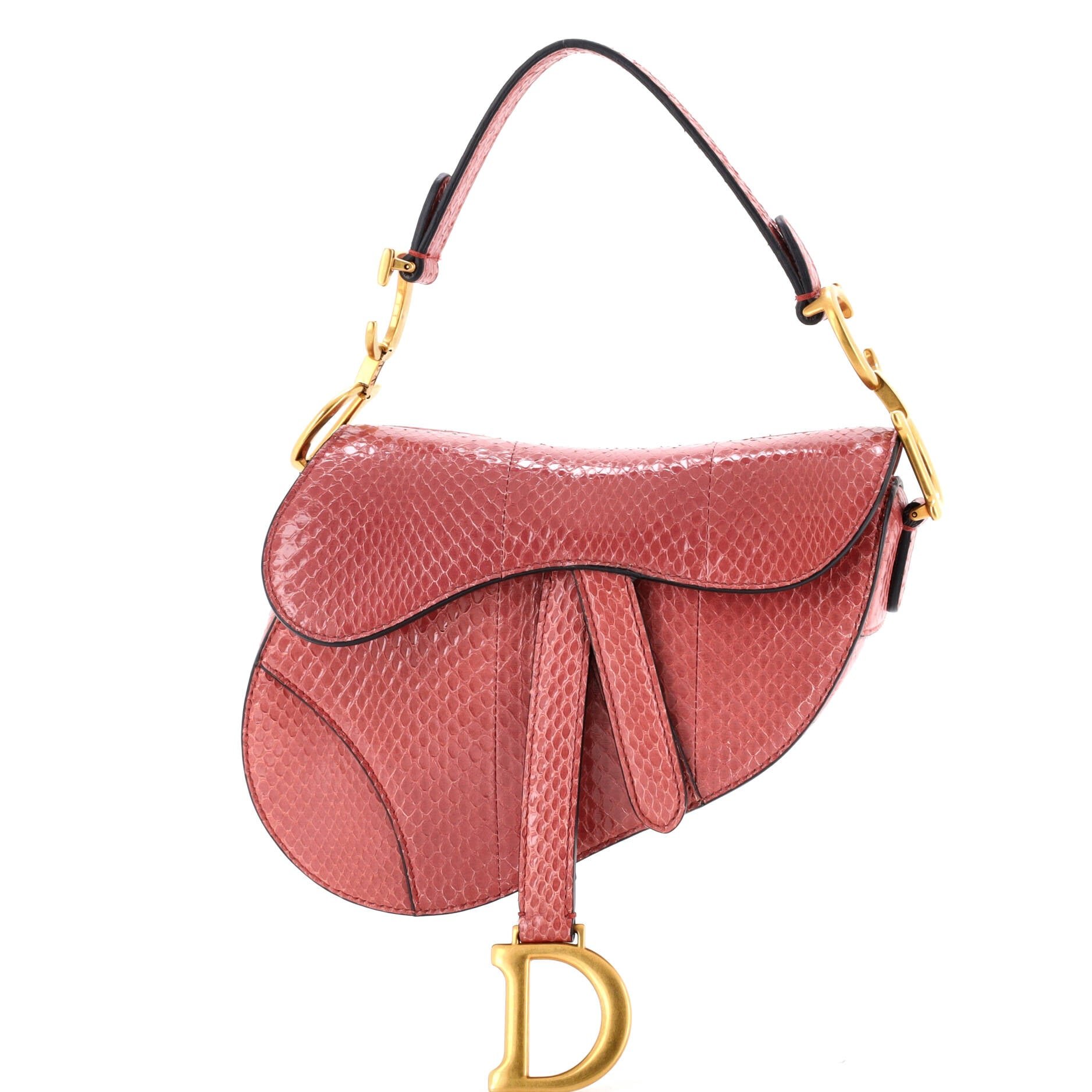 Saddle Handbag Python Mini