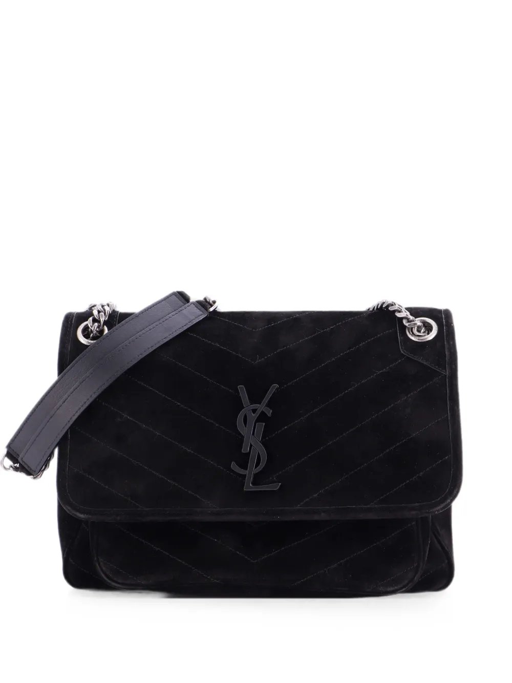 Niki Chain Flap Bag Matelasse Chevron Suede Medium shoulder bag