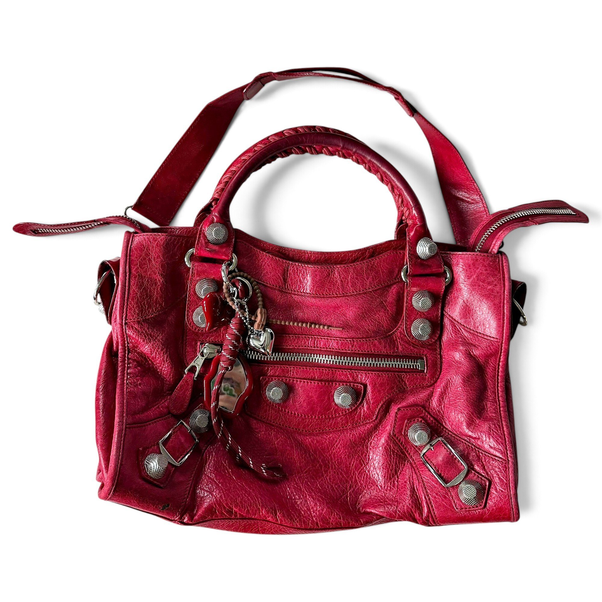 City leather handbag