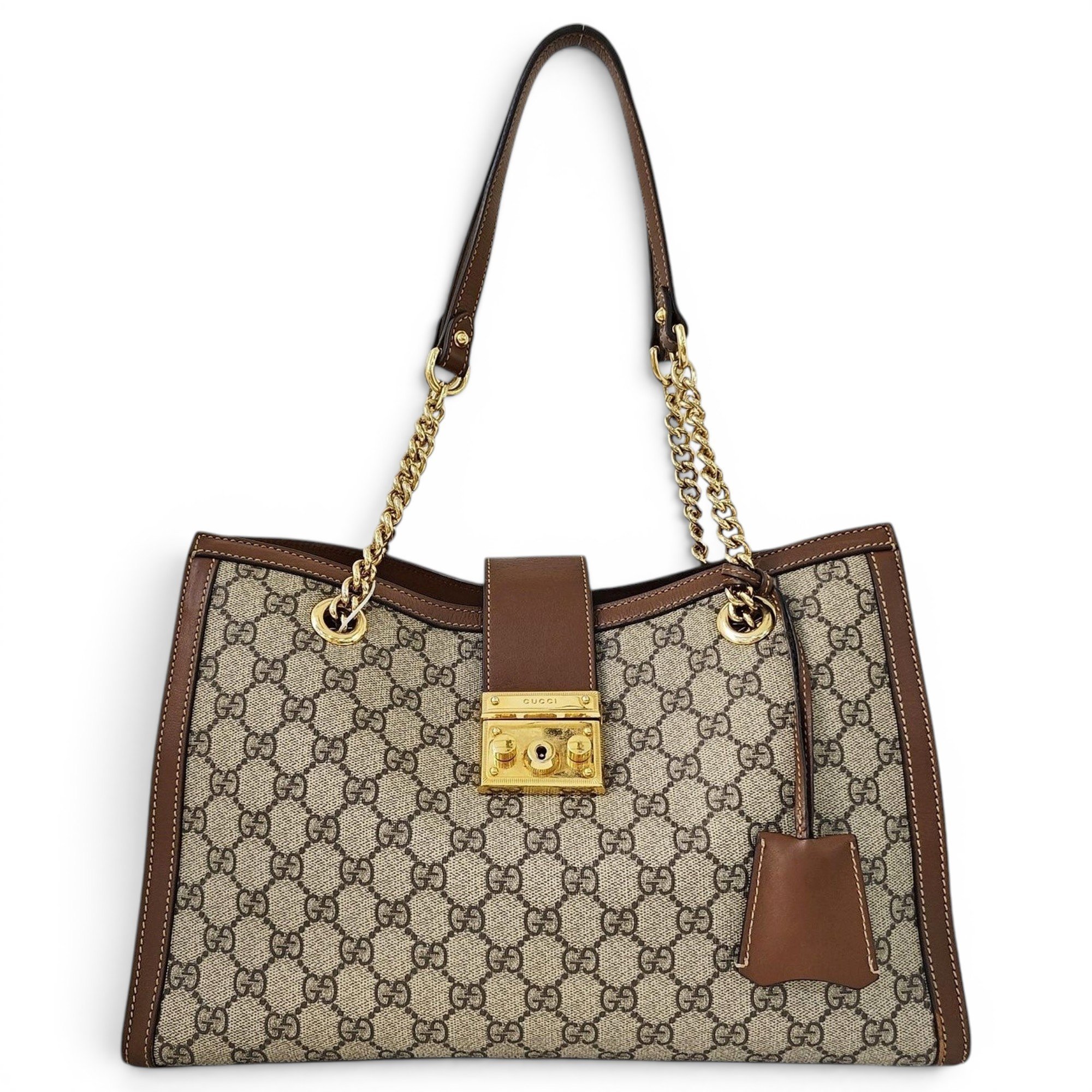Padlock leather handbag