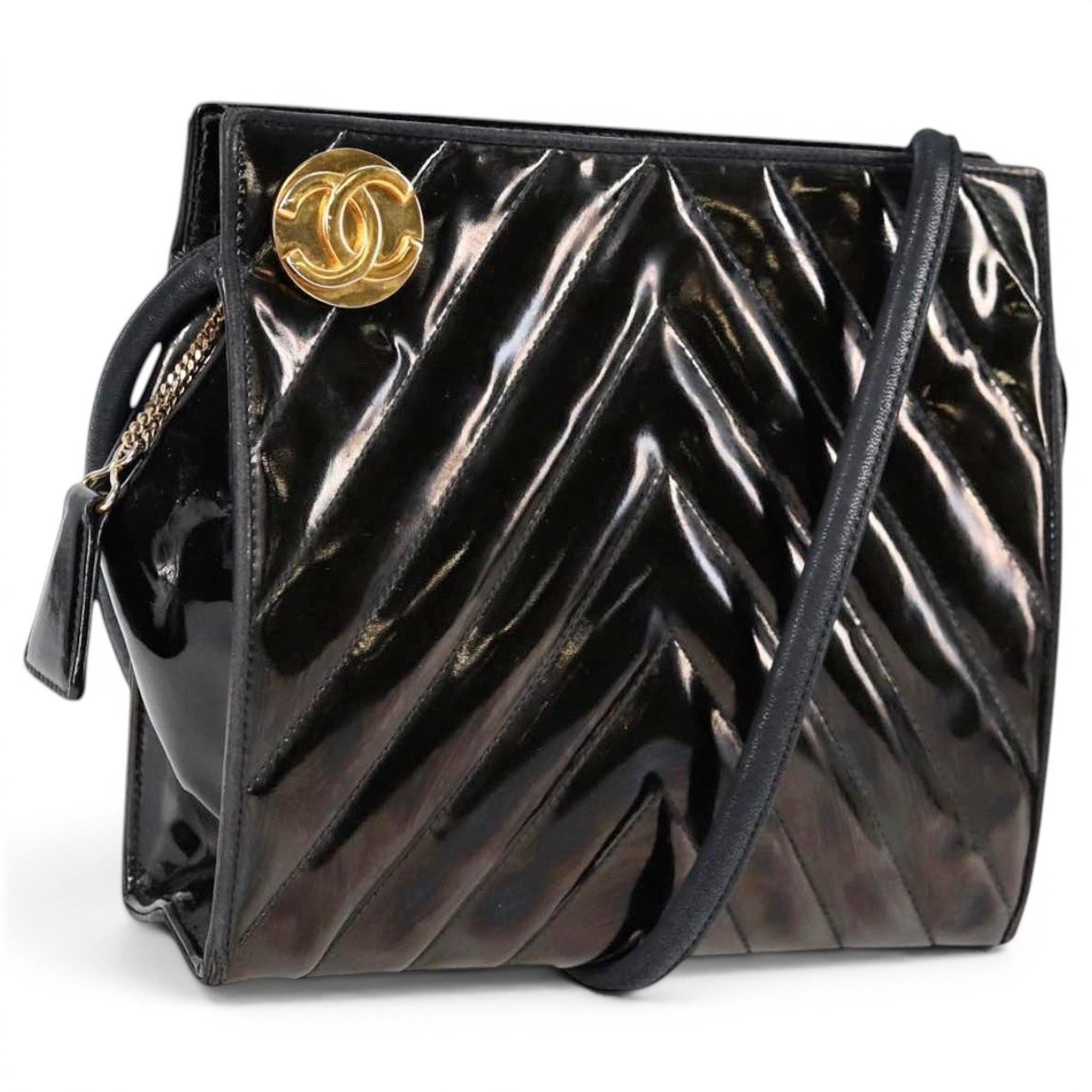 Patent leather handbag