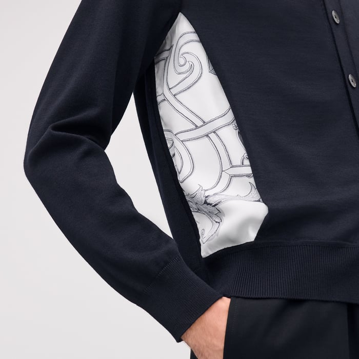 Marine "Double Devant" Buttoned Cardigan