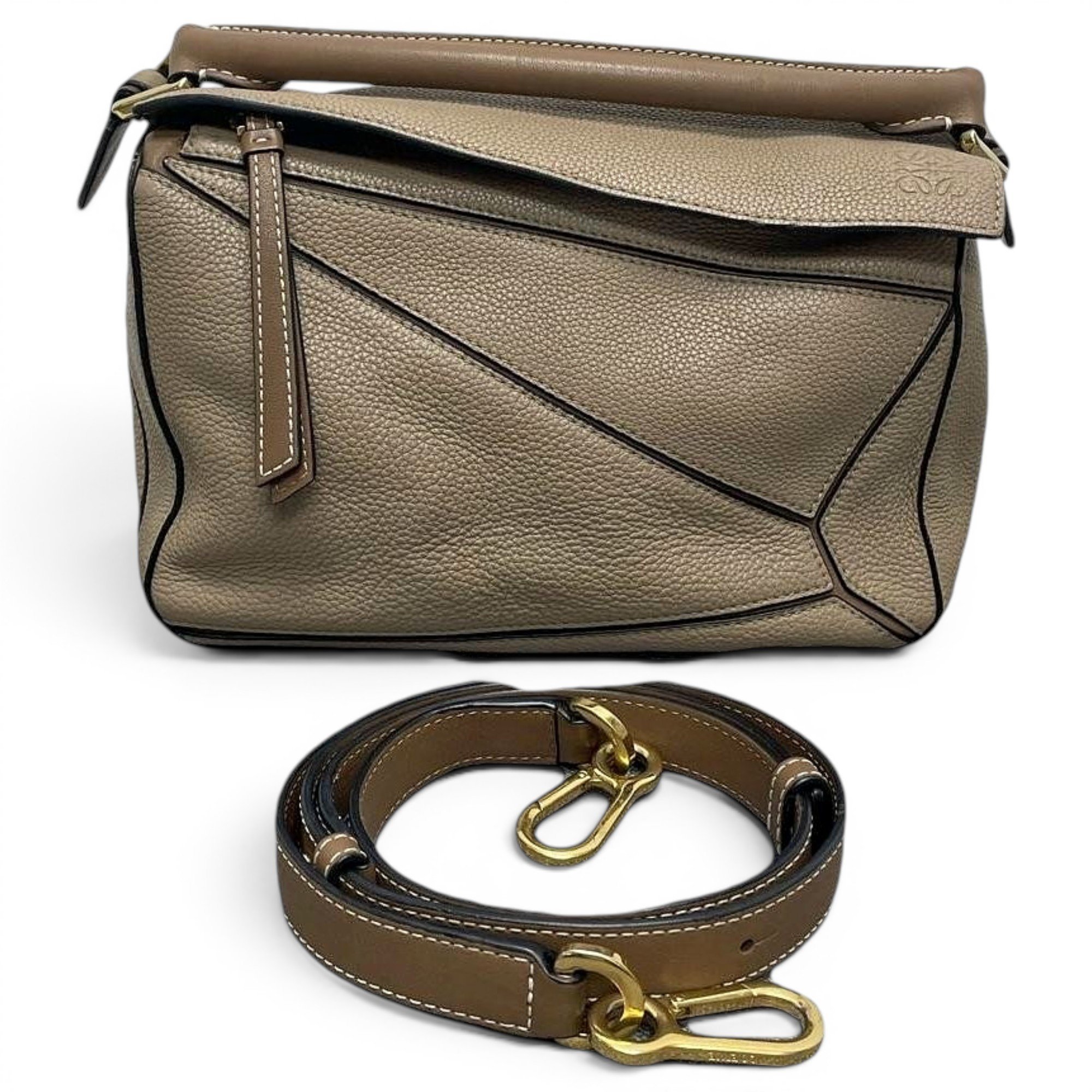 Puzzle leather handbag