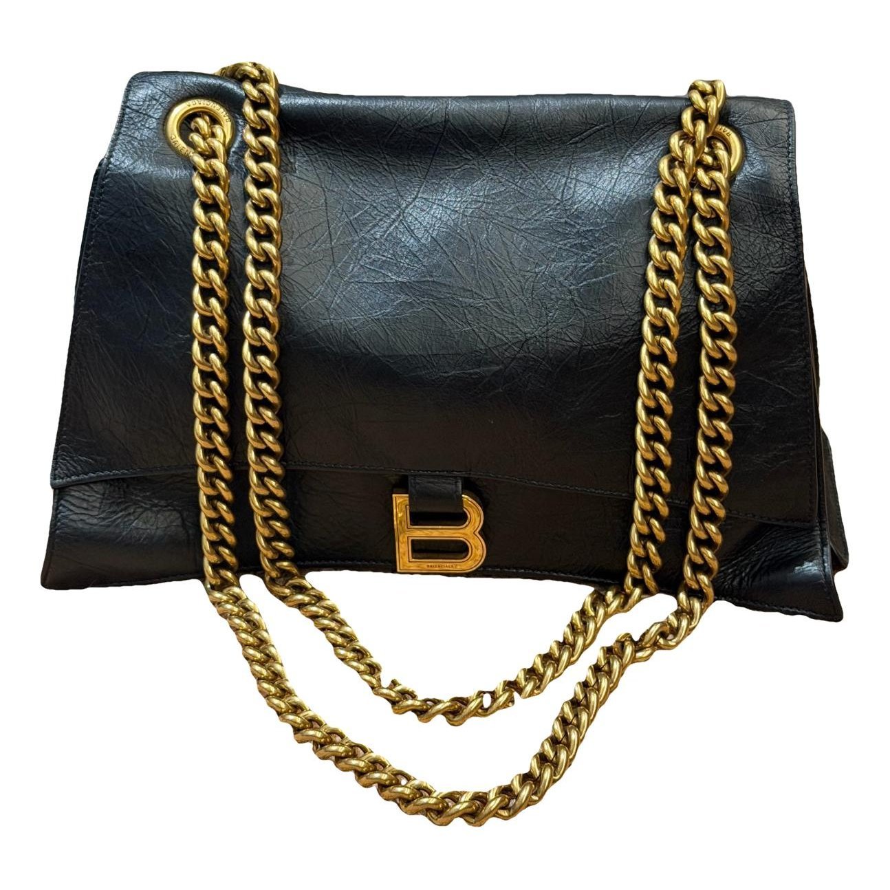 Crush leather handbag
