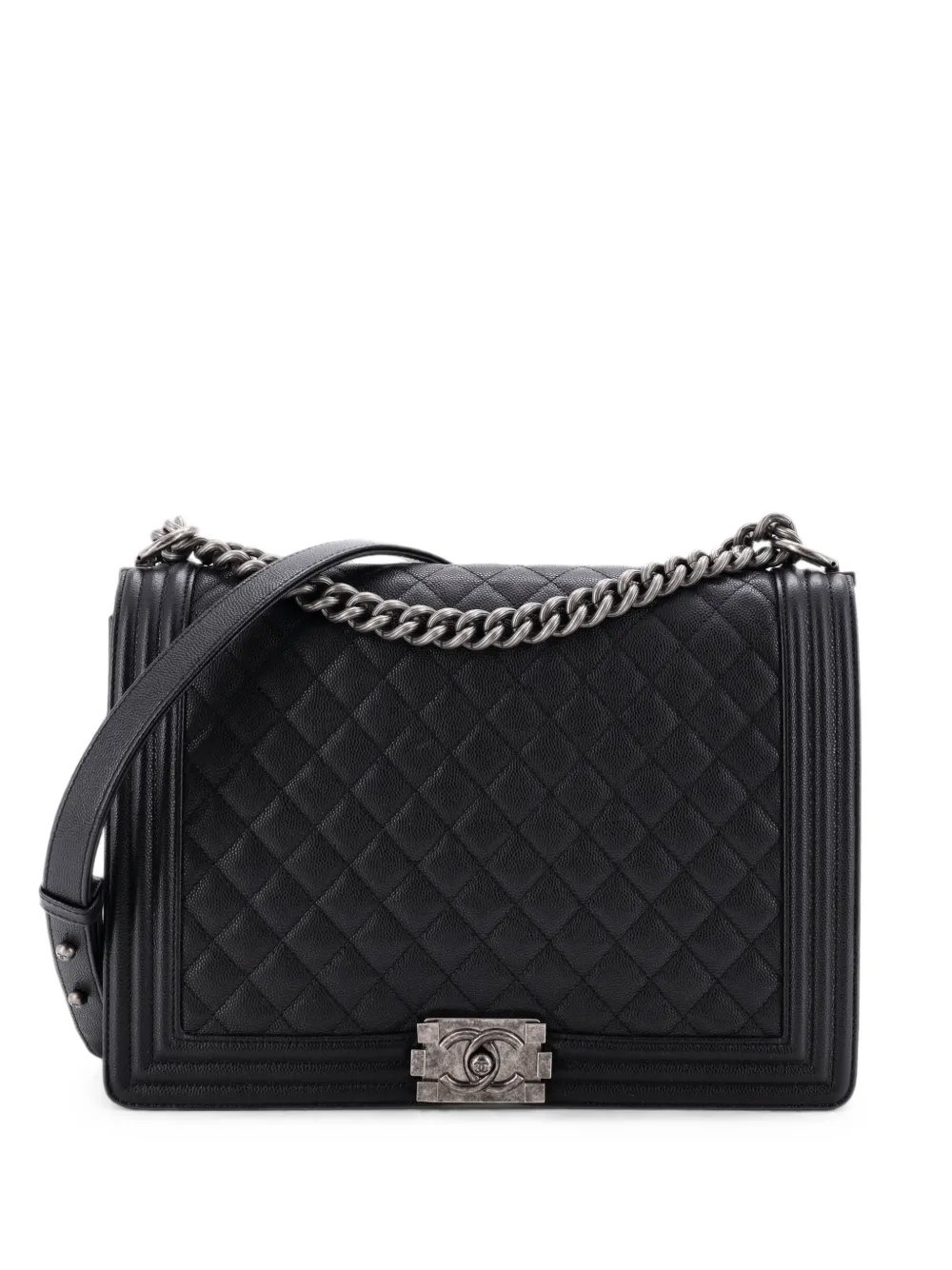 Boy Flap Bag Quilted Caviar Large shoulder bag
